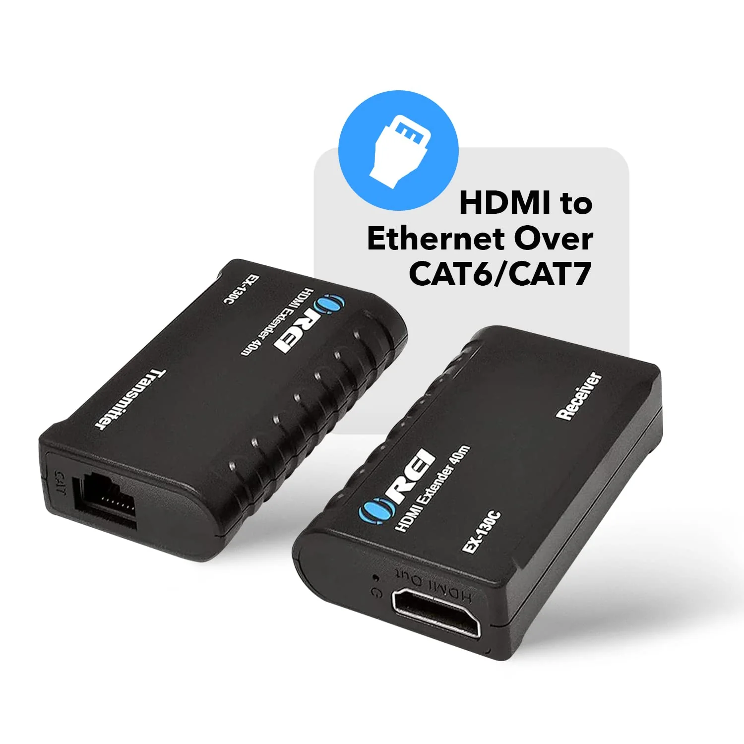 OREI 1080p HDMI Extender Over Ethernet up to 131 Feet - 1080@60Hz HDMI 1.4 HDCP 1.4, Over CAT6/7 Cable- Power Over Cable (EX-130C) - Image 2