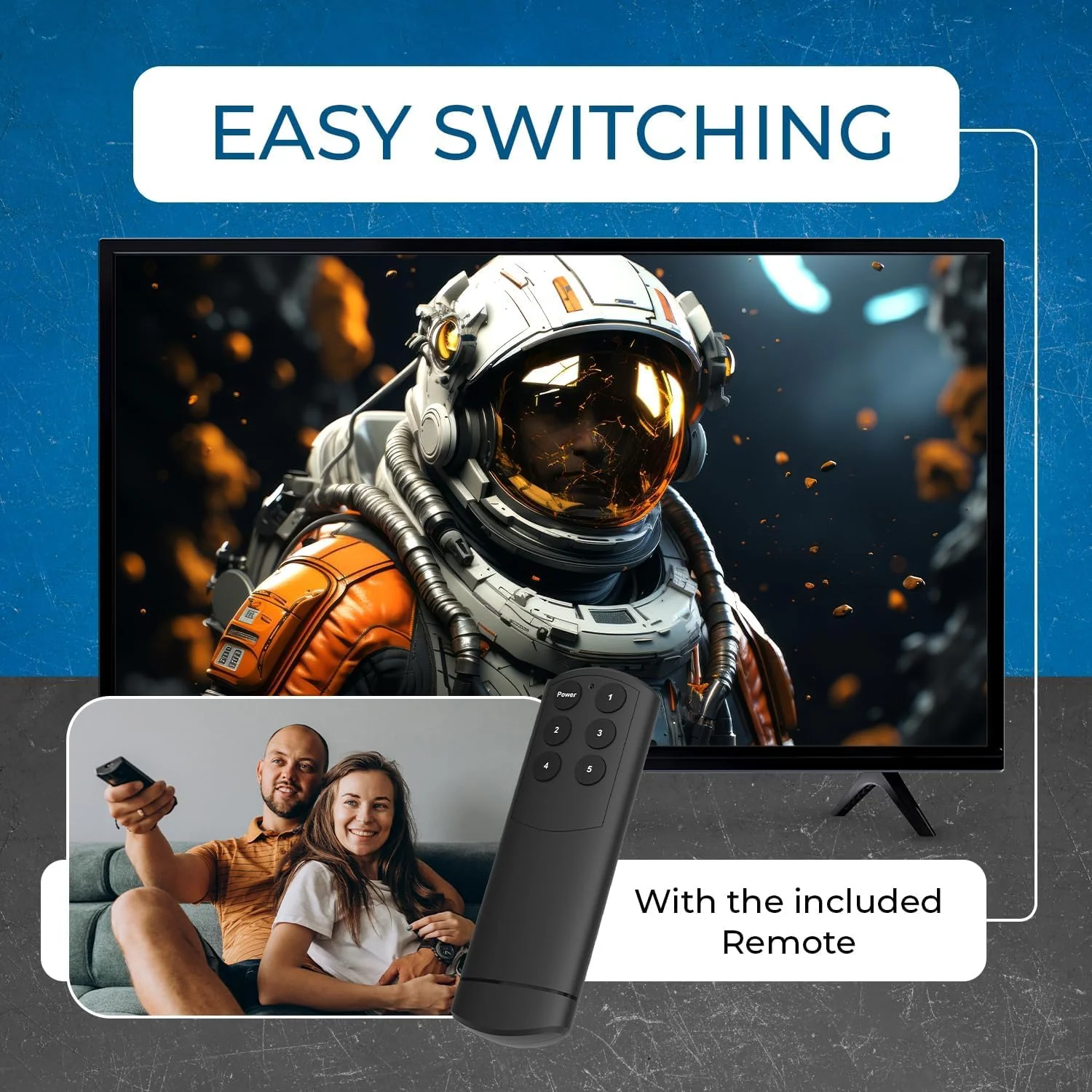 OREI 4K HDMI Switch 5 in 1 Out – HDMI Switch with Remote 4K@60hz with HDR, Dolby, DTS & 3D - 18Gbps Switcher - for PS5/4, Xbox, Roku, Fire TV - Image 4