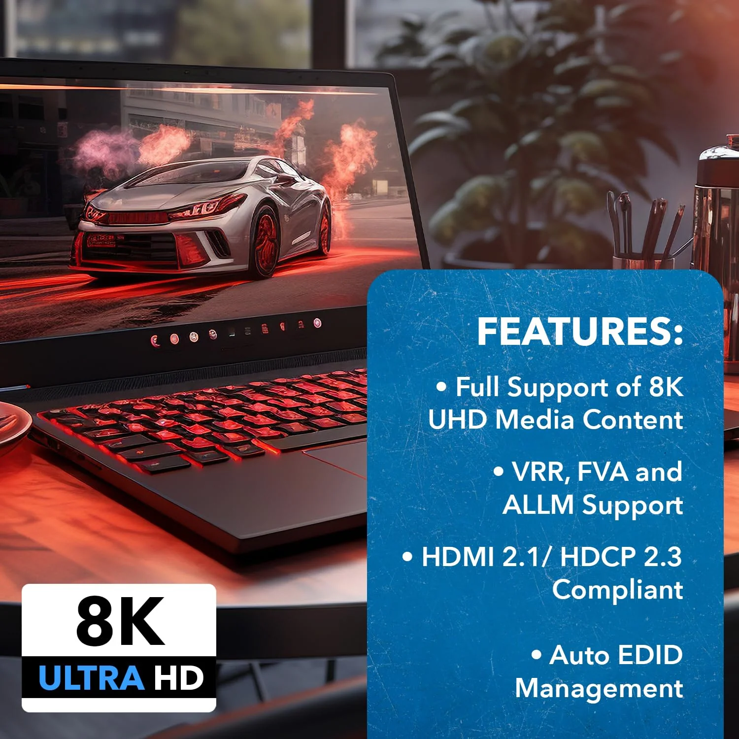 OREI 8K 2x1 HDMI Switch 4K @ 120hz, Auto HDMI Selector 48Gbps High Resolution Switch Between 2 Inputs Prefect for Gaming, PS5, Xbox, HDR10, Dolby Vision 8K Switch - Image 4