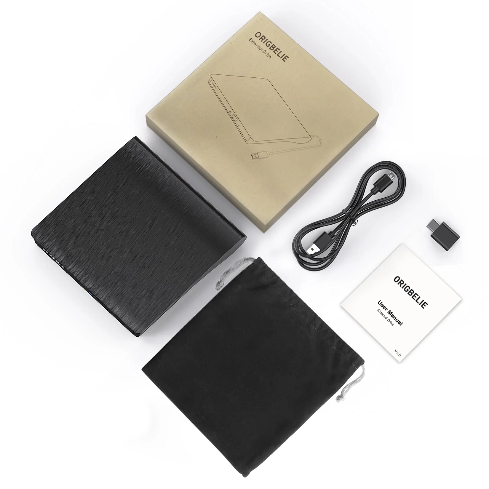 ORIGBELIE External CD/DVD Drive for Laptop, USB 3.0 CD Burner +/-RW CD ROM External DVD Drive Portable DVD Player for Laptop Desktop PC Apple Mac Windows 11/10/8/7/XP Linux OS 2 in 1 CD Drive - Image 9