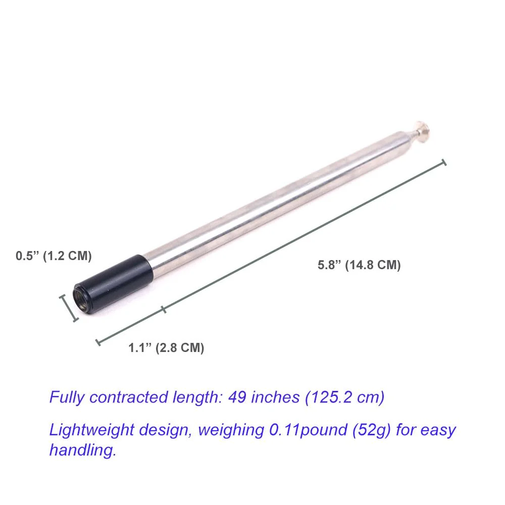 Original Stainless Steel Telescopic Whips for GRA-HF750T HF Telescopic Antenna Adjustable Frequency Multi-Band 7MHz-50MHz - Image 4