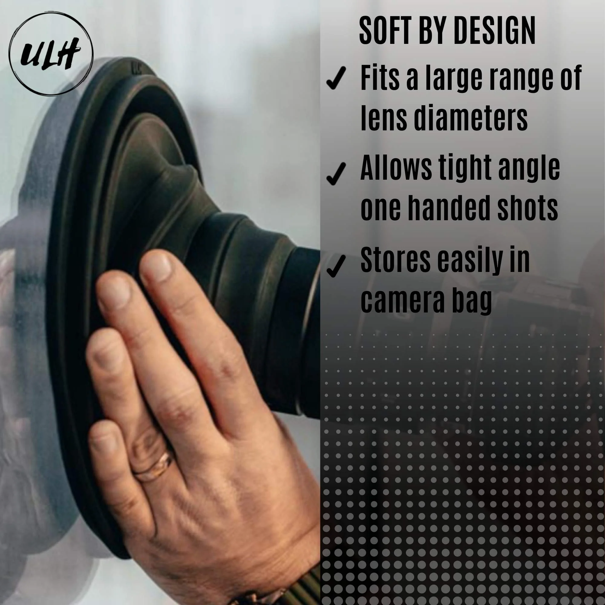 Original ULHgo Ultimate Lens Hood - Camera Lens Anti Reflection - LenSkirt Antireflection - DSLR Rubber Lens Hoods - Fits 49mm to 82mm Filter Thread - from Kickstarter - Image 3