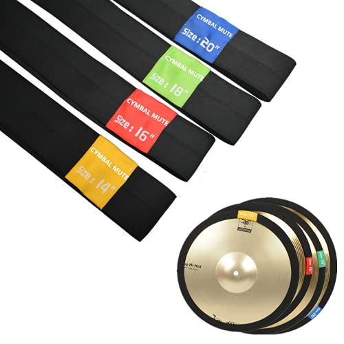 OriGlam 4pcs Drum Cymbal Mute, Practice Silencer Dampener, Cymbal Mute Circle Ring Drum Set, Practice Silencers (14,16,18,20 Inch) - Image 5