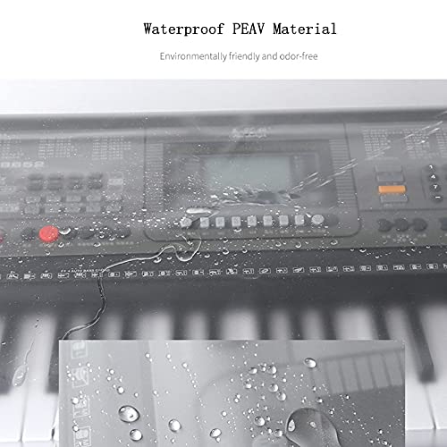 OriGlam Piano Keyboard Dust Cover, Transparent, Waterproof, Fits 61/76/88 Keys - Image 4