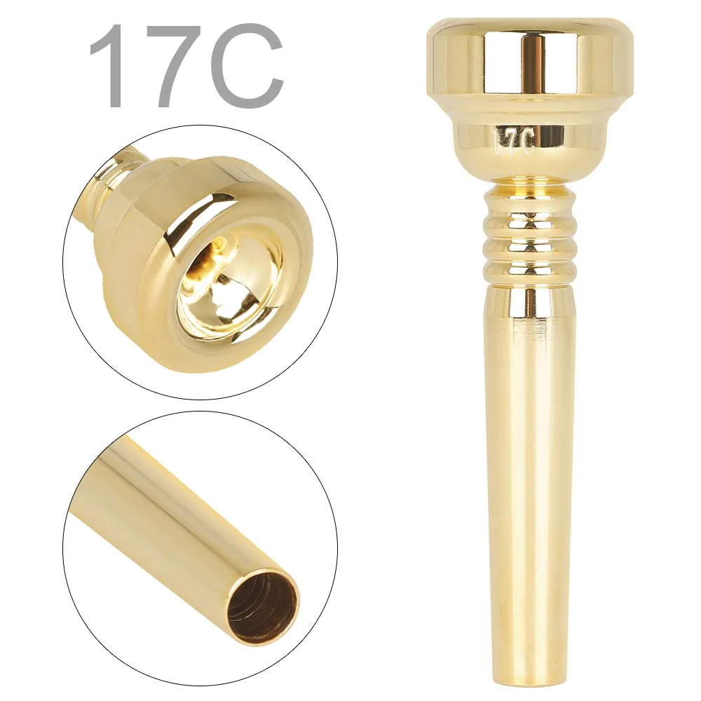 OriGlam Trumpet Mouthpiece 17C Brass Gold Plated Mouthpiece Replacement Part for Brass Wind Musical Instrument Parts - Image 2