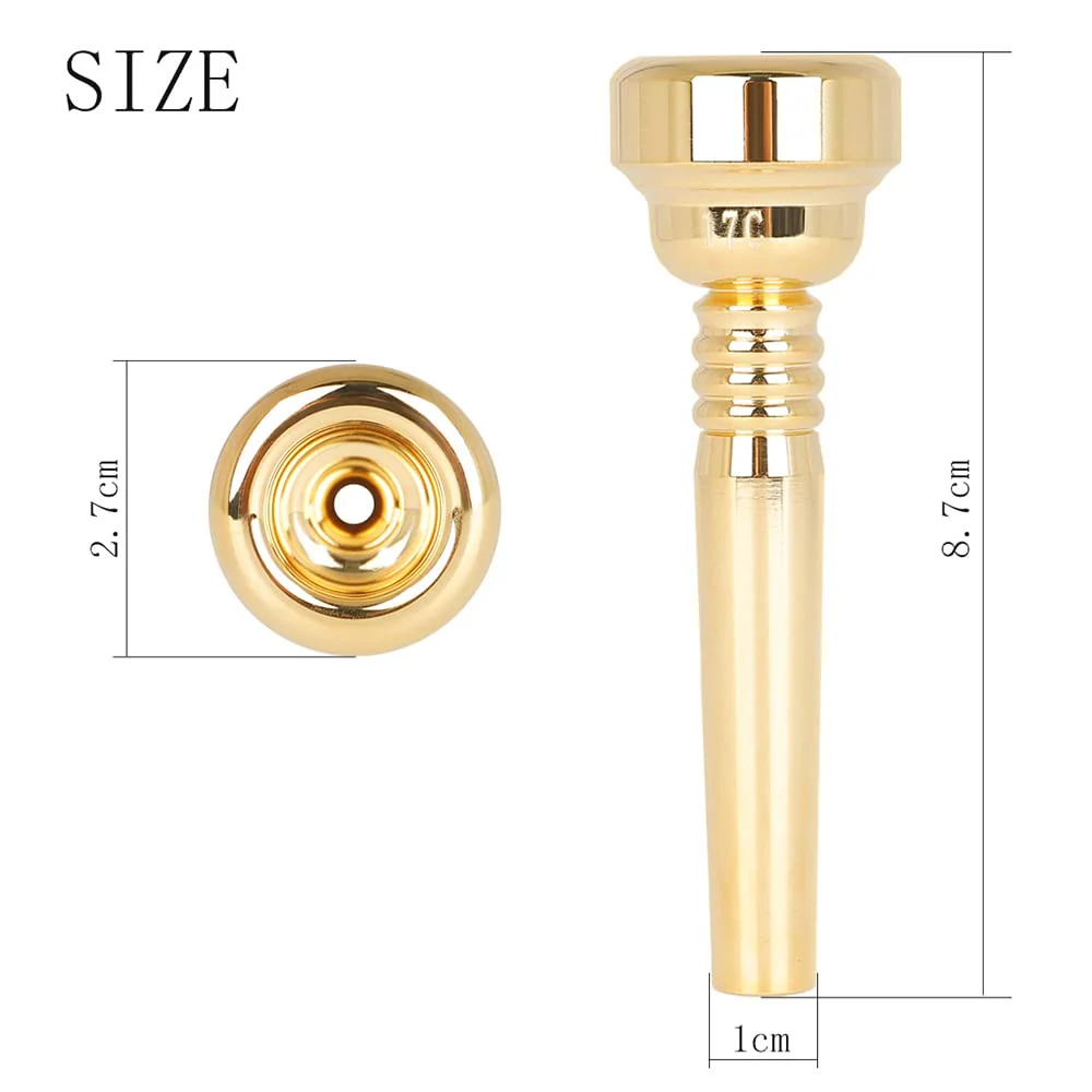 OriGlam Trumpet Mouthpiece 17C Brass Gold Plated Mouthpiece Replacement Part for Brass Wind Musical Instrument Parts - Image 3