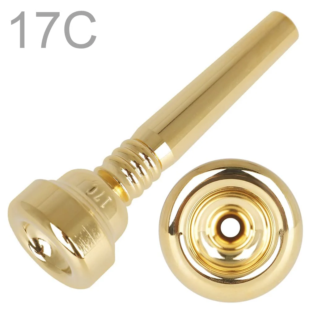 OriGlam Trumpet Mouthpiece 17C Brass Gold Plated Mouthpiece Replacement Part for Brass Wind Musical Instrument Parts - Image 4