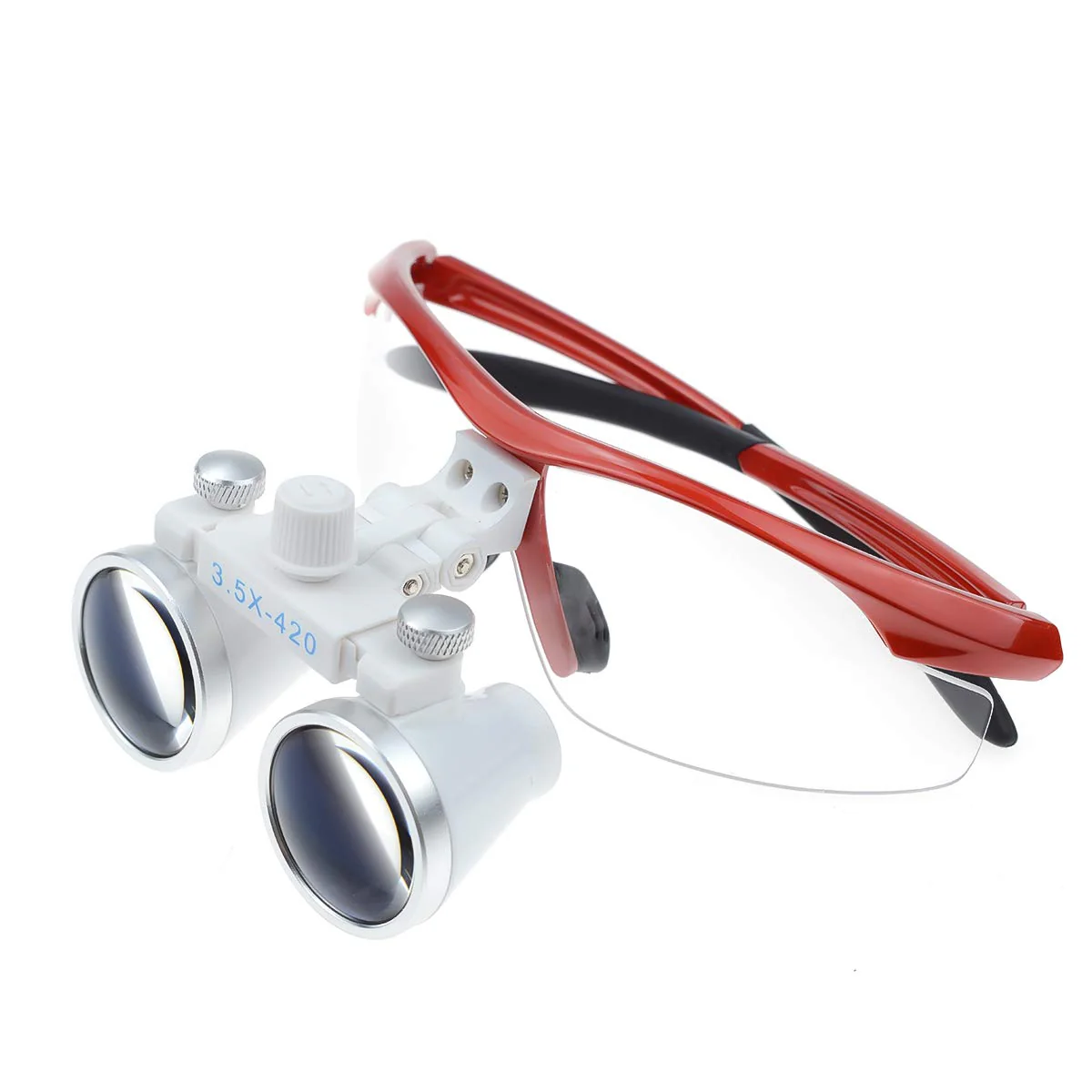 Orilao Surgical Binocular, Anti-Fog Magnifying Glass, 3.5 x 420 mm Working Distance, Optical Glass, Red - Image 5