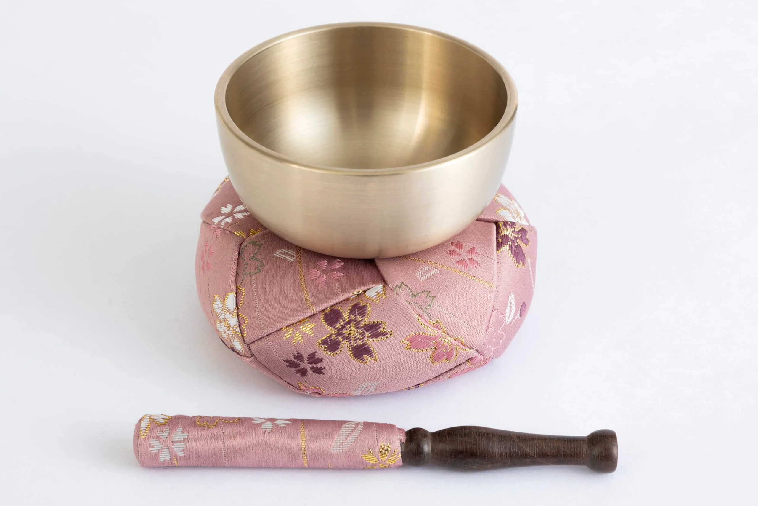 Orin Bell Japanese Buddhist Bell,Mat,bar Set Made in Japan Takaoka, Pink,2.99inch - Image 2