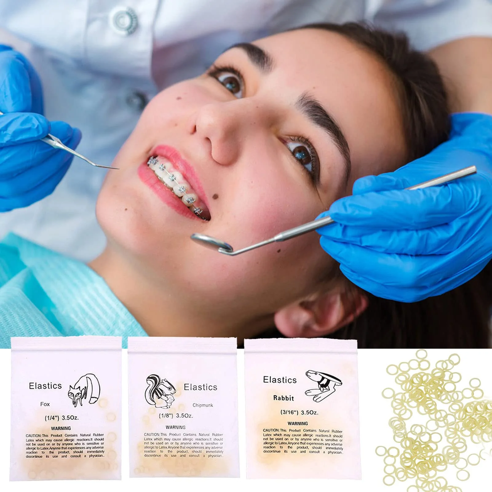 Orthodontic Rubber Bands, Rubber Bands for Braces, 3/16 Inch Orthodontic Elastic Rubber Bands, Professional Portable Orthodontic Rubber Bands, 3.5 oz, 400 Pieces (800 Pieces) 800pcs - Image 5