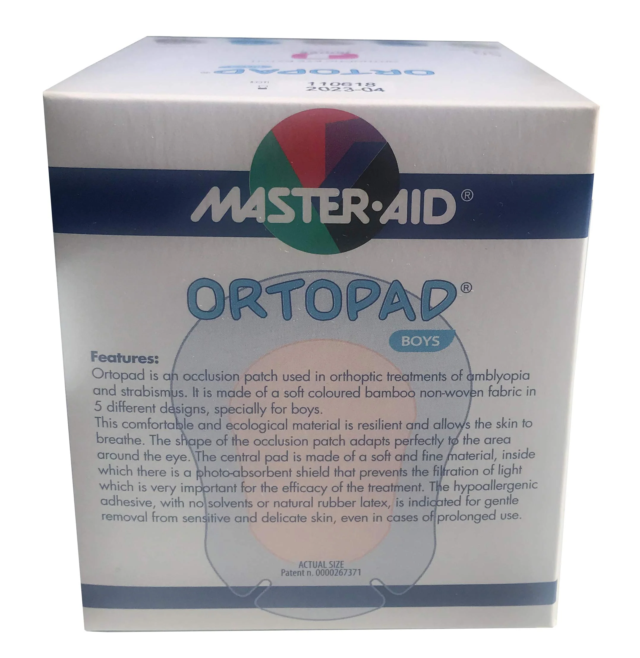 Ortopad® Bamboo Boys Eye Patches, 50/Box (Junior Size, 0-2 yrs) Blue Camo Pack 50 Count (Pack of 1) - Image 3