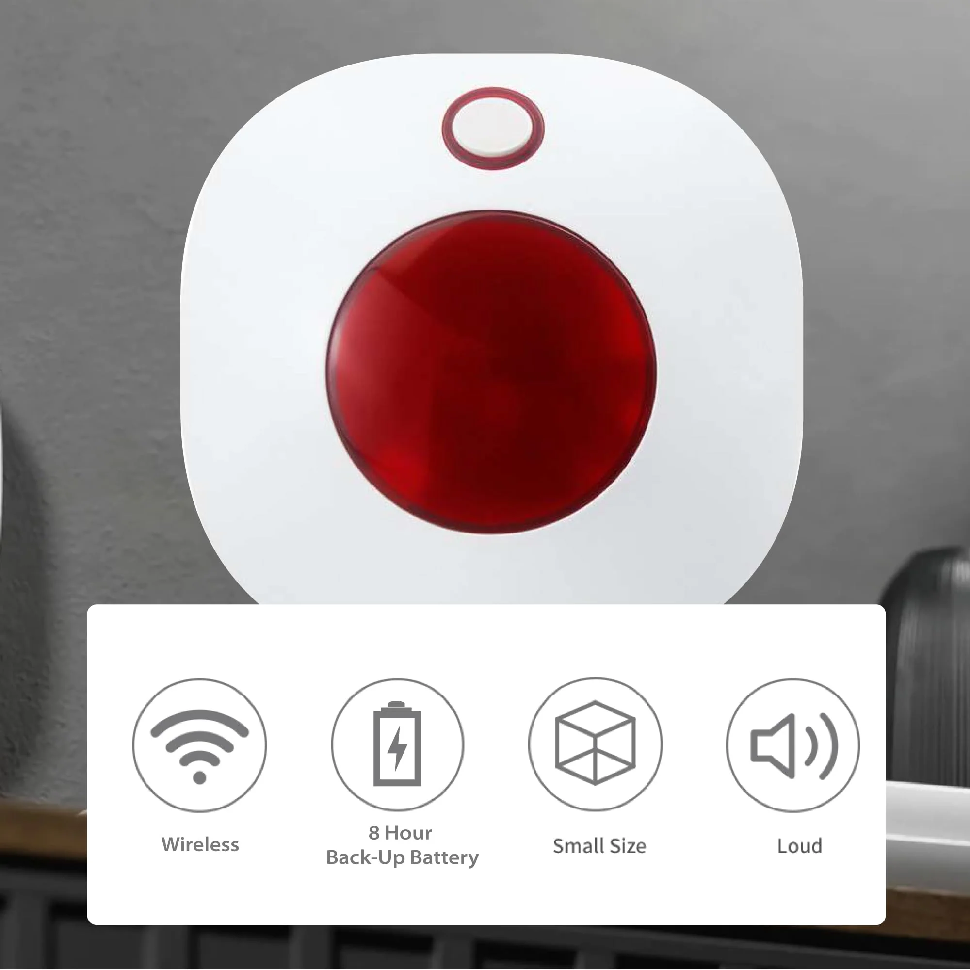 OSI Wireless Alarm Strobe Siren (Gen 2) - Accessory for OSI Smart Alarm System (Gen 2) ,Wi-Fi Wireless Strobe Siren, Plugs into Electrical Outlet, 8 Hour Back-up Lithium Battery - Image 3