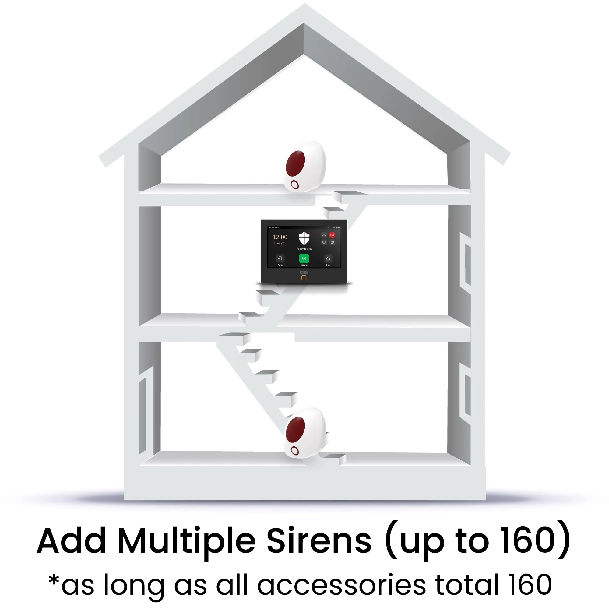 OSI Wireless Alarm Strobe Siren (Gen 2) - Accessory for OSI Smart Alarm System (Gen 2) ,Wi-Fi Wireless Strobe Siren, Plugs into Electrical Outlet, 8 Hour Back-up Lithium Battery - Image 6