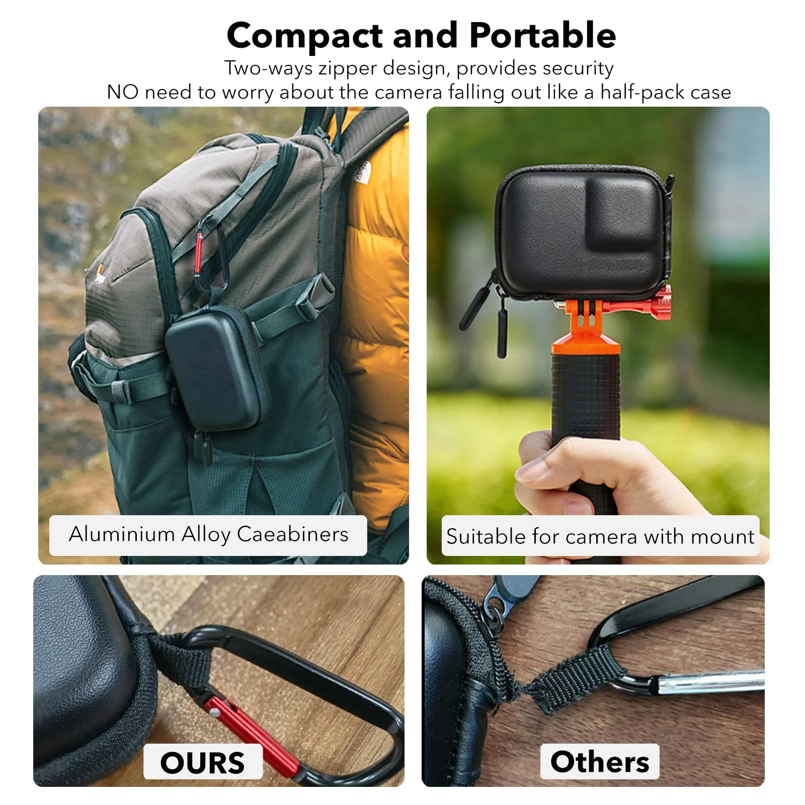 OSMO Action 5 Pro Accessories, PU Portable Mini Carrying Bag Case, Lens Screen Protectors (6 Pack) Comatible with DJI Osmo Action 5 Pro, Rubber Lens Cap Cover for DJI Action Camera Accessory for DJI Osmo Action 5 Pro - Image 9