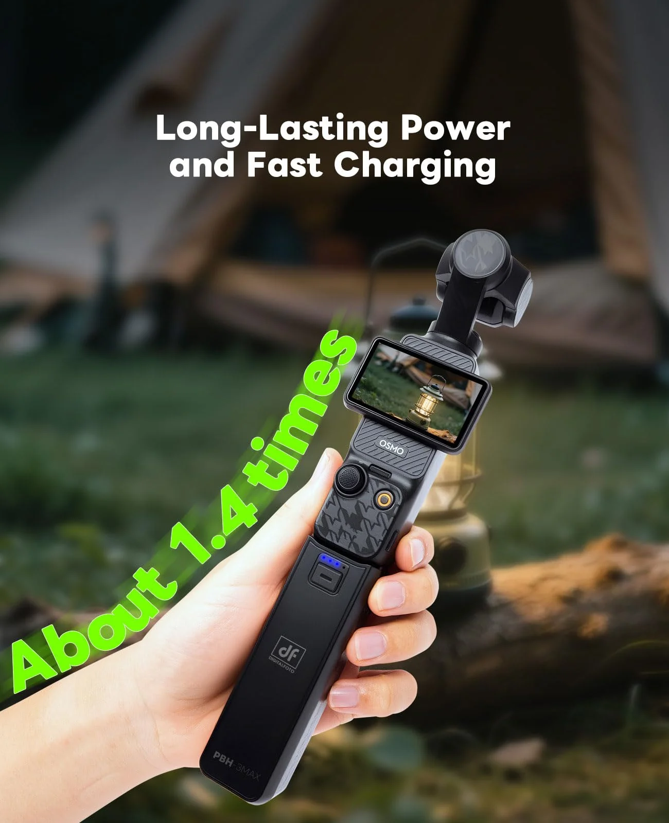 Osmo Pocket 3 Battery Handle with Mic Connection, 5000mAh Full-Decoding Battery Grip Compatible with DJI Osmo Pocket 3/ Xtra Muse, with Type-C Port Transfer Date Full Decoding - Image 7