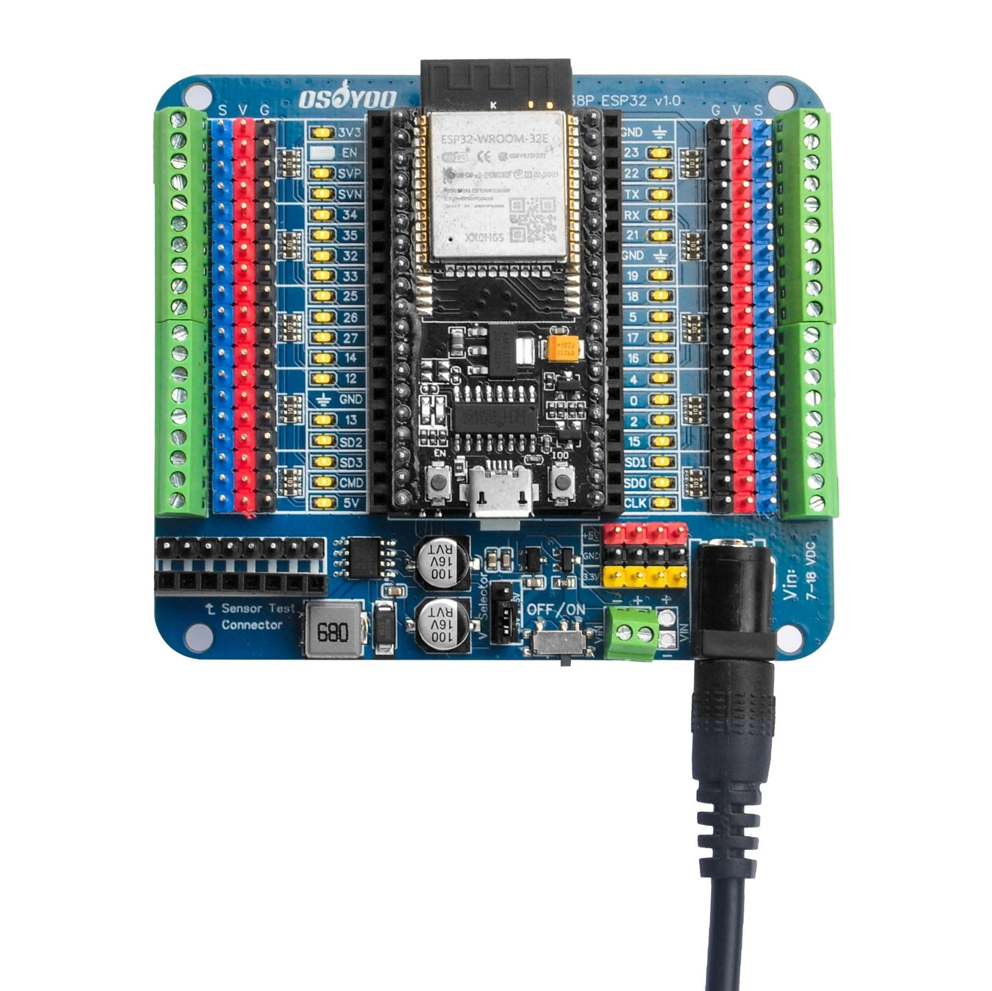 OSOYOO Breakout-Board für 38-polige ESP32-Erweiterungsplatine mit dualen 2x19P-Headern - GPIO-LED-Anzeigen - ideal für ESP32 Prototyping, Entwicklung und Lernprojekte 38P ESP32 Shiled Breakout Board - Image 6