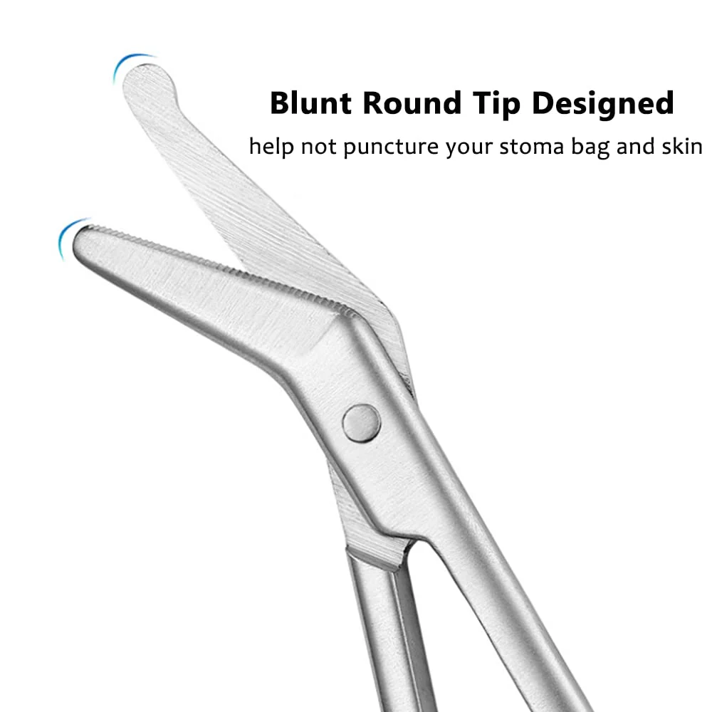 Ostomy Bag Scissor - Stoma Pouch Shear with Blunt Round Tip for Colostomy Ileostomy Care, Stainless Steel, 4.4" L, 1Pcs 1 - Image 3