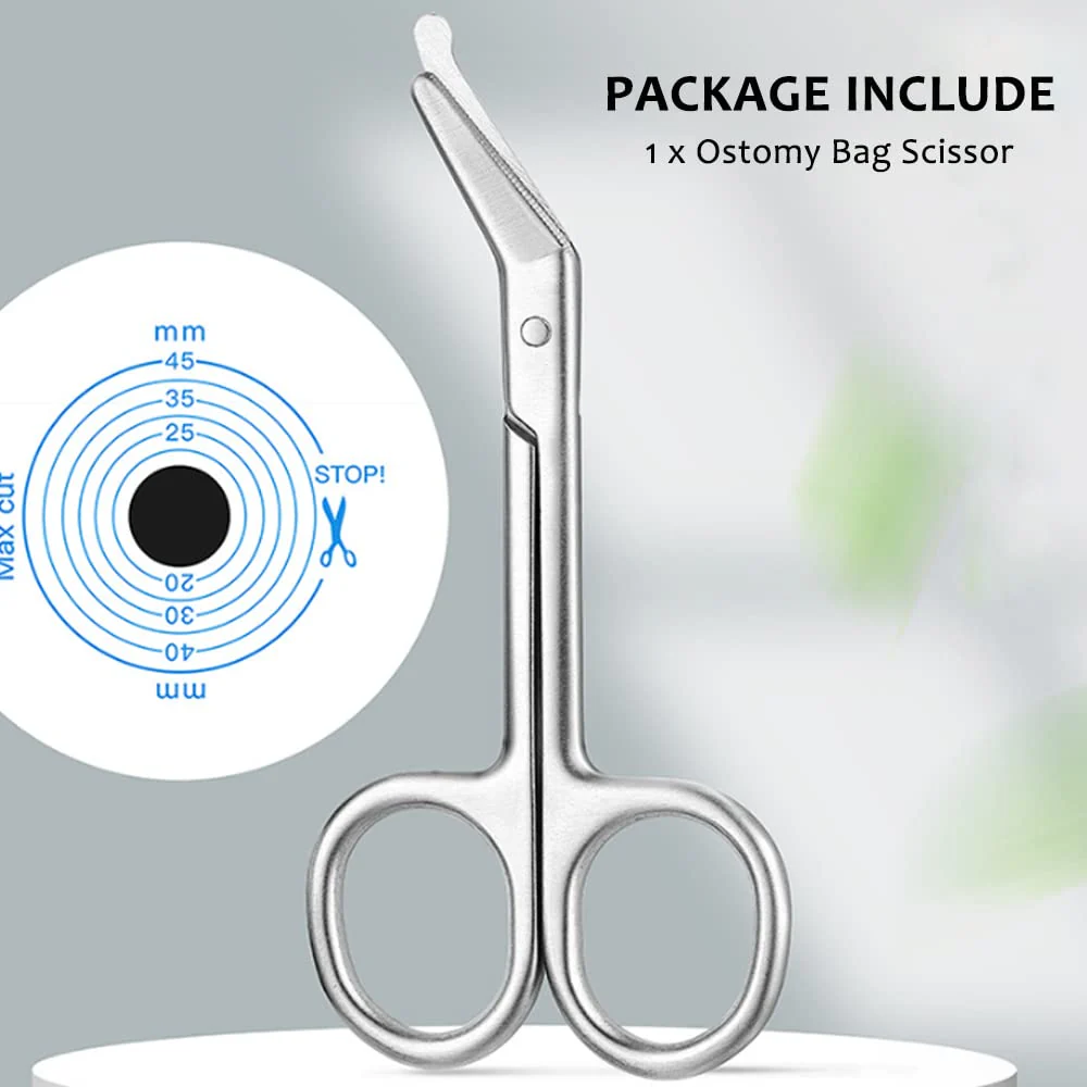 Ostomy Bag Scissor - Stoma Pouch Shear with Blunt Round Tip for Colostomy Ileostomy Care, Stainless Steel, 4.4" L, 1Pcs 1 - Image 6