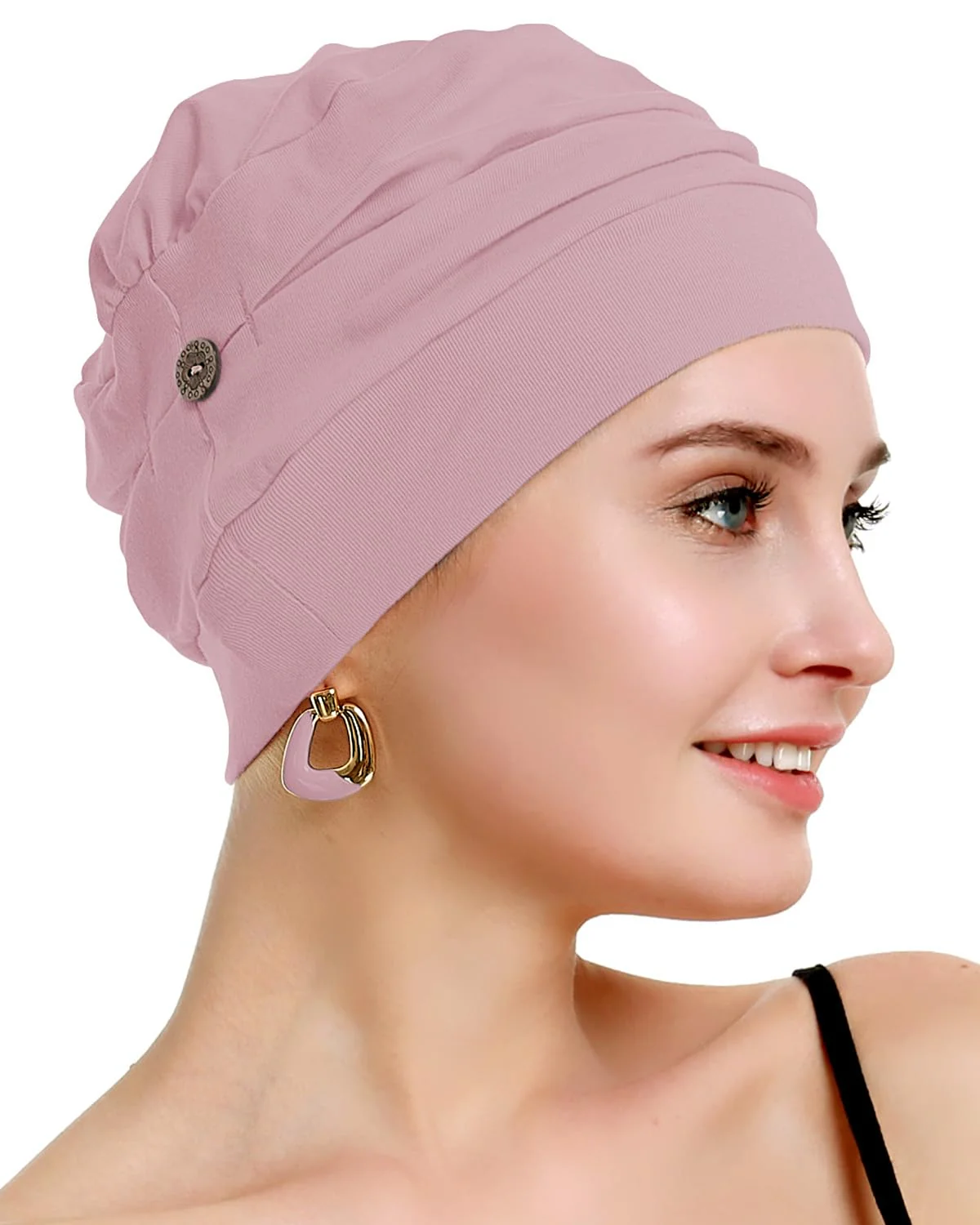 osvyo Cotton Chemo Headwear for Women with Cancer and Hair Loss, Cotton Hat, Lightweight Headwear, Sealed Packaging HELL-APRICOT-BLUSH - Image 5