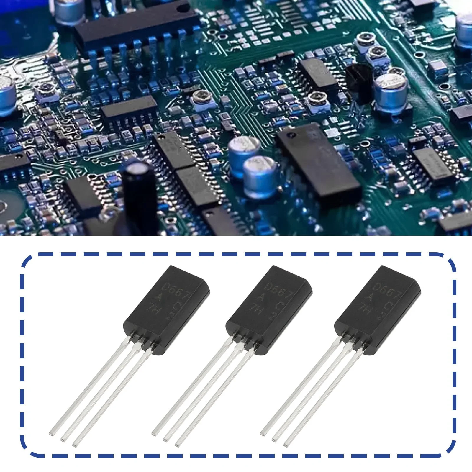 OTOTEC 10 Pairs 3-Pin PNP Silicon Transistors Kit 2SB647AC 2SD667AC B647A D667A Replacement Electrical Components Transistors Black - Image 2