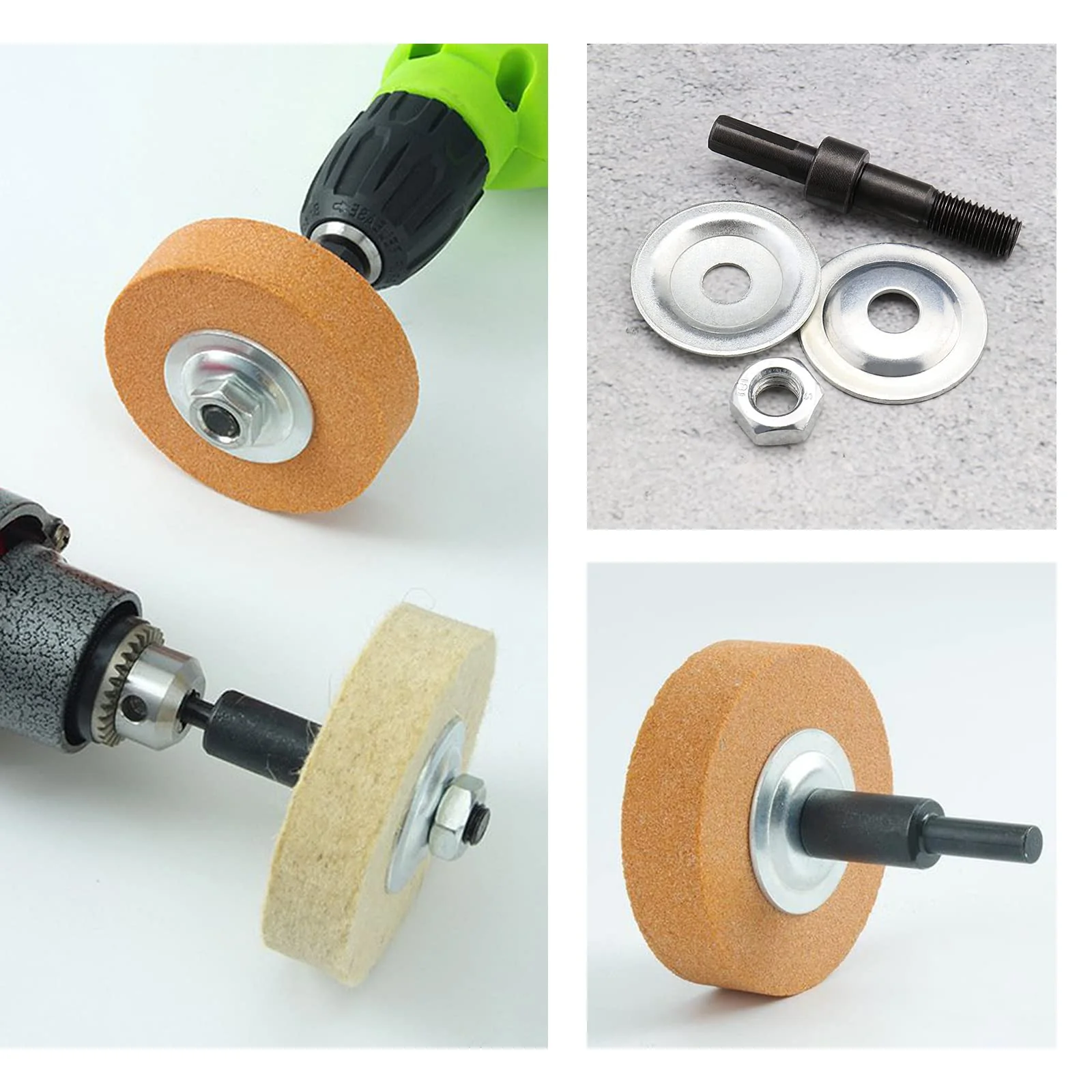 OTOTEC 2 Sätze Bohrdorn-Adapter-Kit Polierscheiben-Adapter für Schleifscheibe Faserscheibe Wollscheibe Stoffscheibe Umwandlungsstange Gewindedurchmesser 9,9 Mm - Image 2