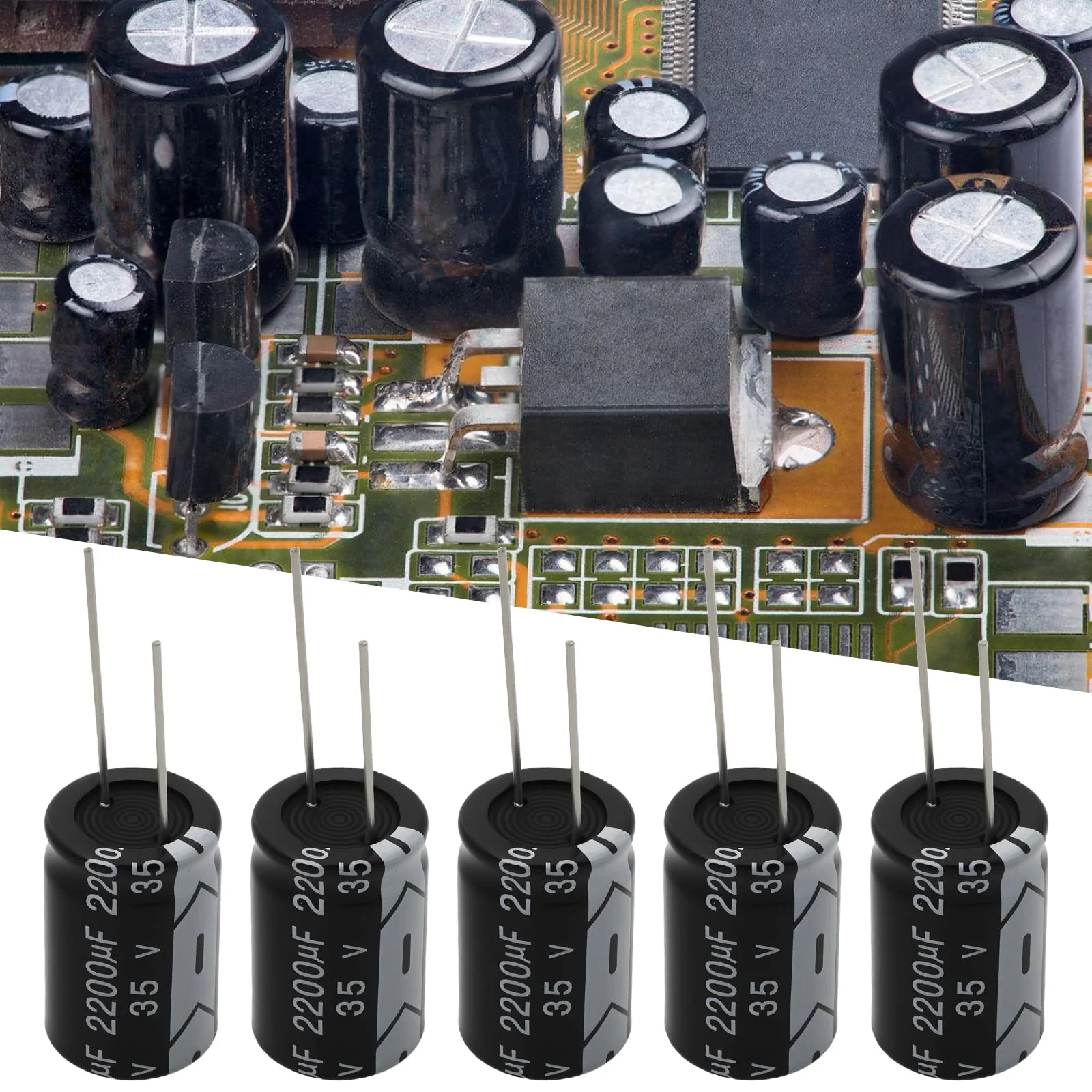 OTOTEC 2200uF 35V Aluminium Radial Electrolytic Capacitors 16 x 25 mm RM7.5 105°C Pack of 10 - Image 3