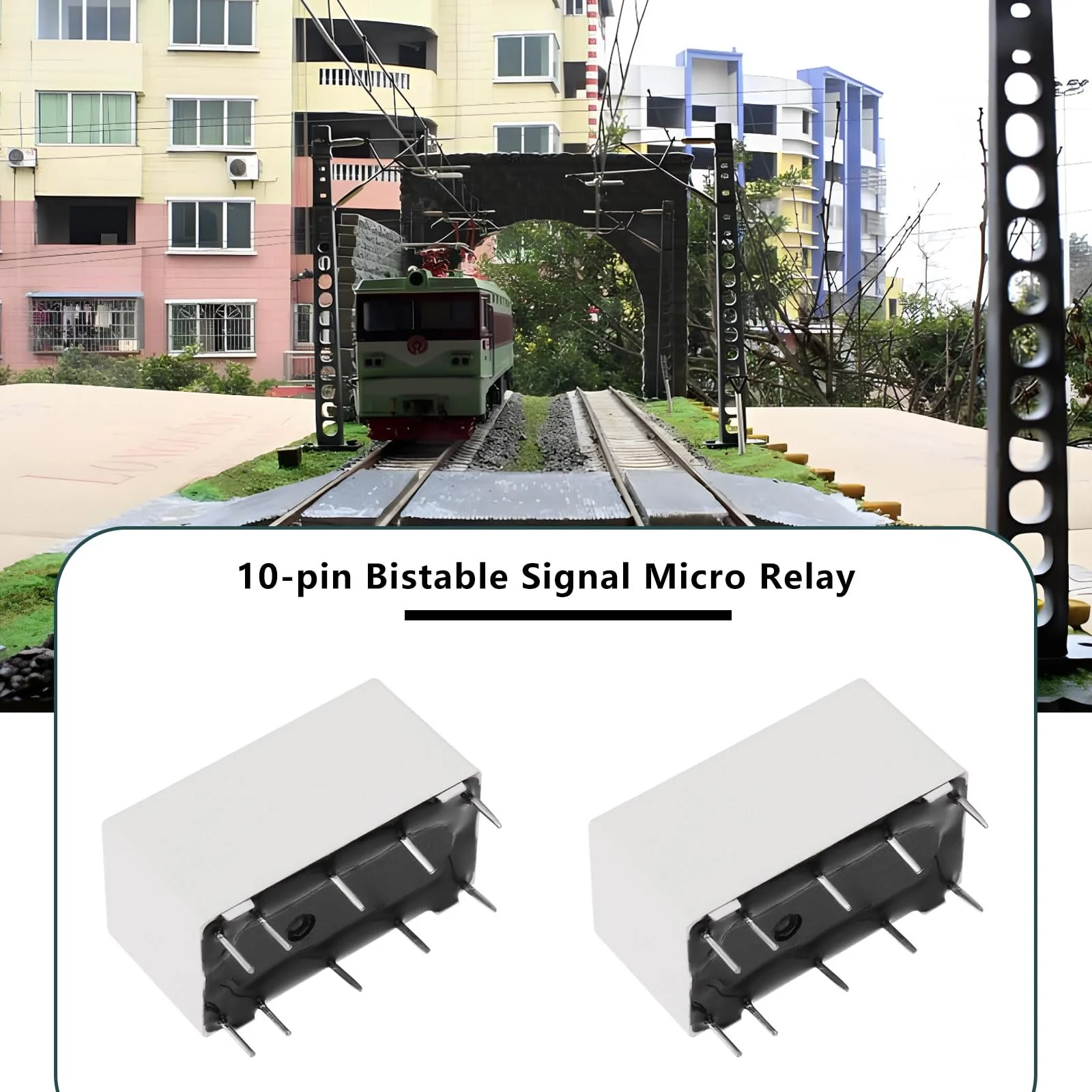 OTOTEC 5 Pieces 10 Pin Miniature Relay Bistable 3V HFD2-012-S-L2-D Self-Locking Low Controller for Railway Model DIY White - Image 2