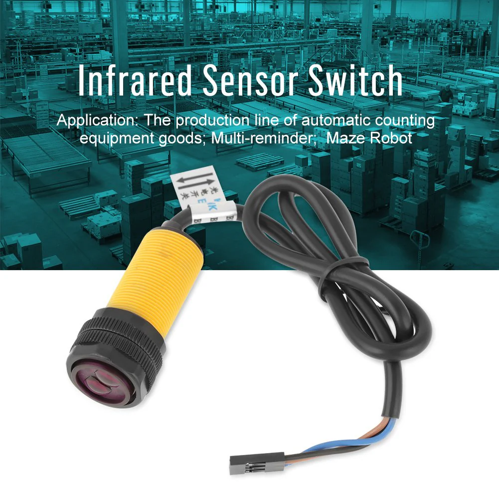 Oumefar Infrared Sensor Switch E18-D80NK Adjustable Sensor Switch for Detection of Infrared Obstacles 5V Detection 3-80 cm Photoelectric Infrared Sensor Switch - Image 5