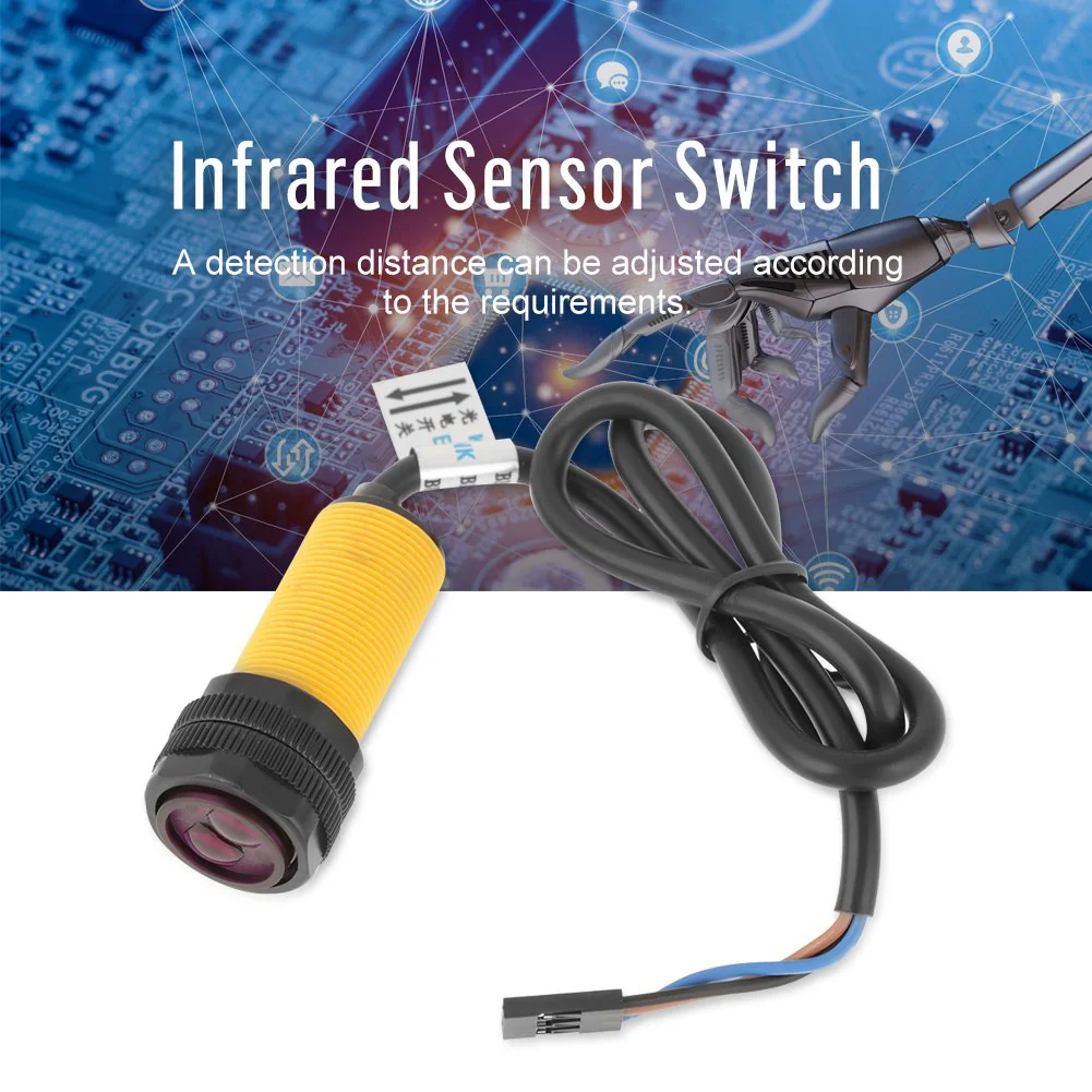 Oumefar Infrared Sensor Switch E18-D80NK Adjustable Sensor Switch for Detection of Infrared Obstacles 5V Detection 3-80 cm Photoelectric Infrared Sensor Switch - Image 6