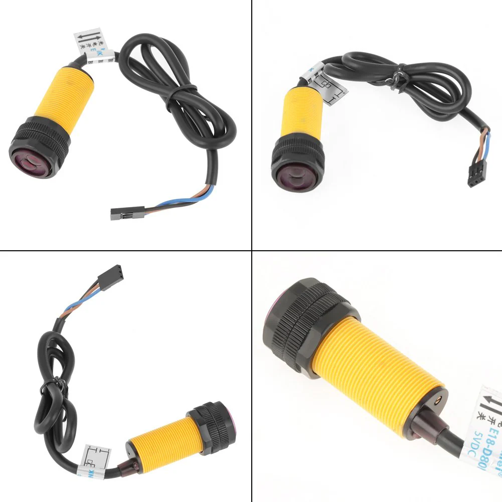 Oumefar Infrared Sensor Switch E18-D80NK Adjustable Sensor Switch for Detection of Infrared Obstacles 5V Detection 3-80 cm Photoelectric Infrared Sensor Switch - Image 8