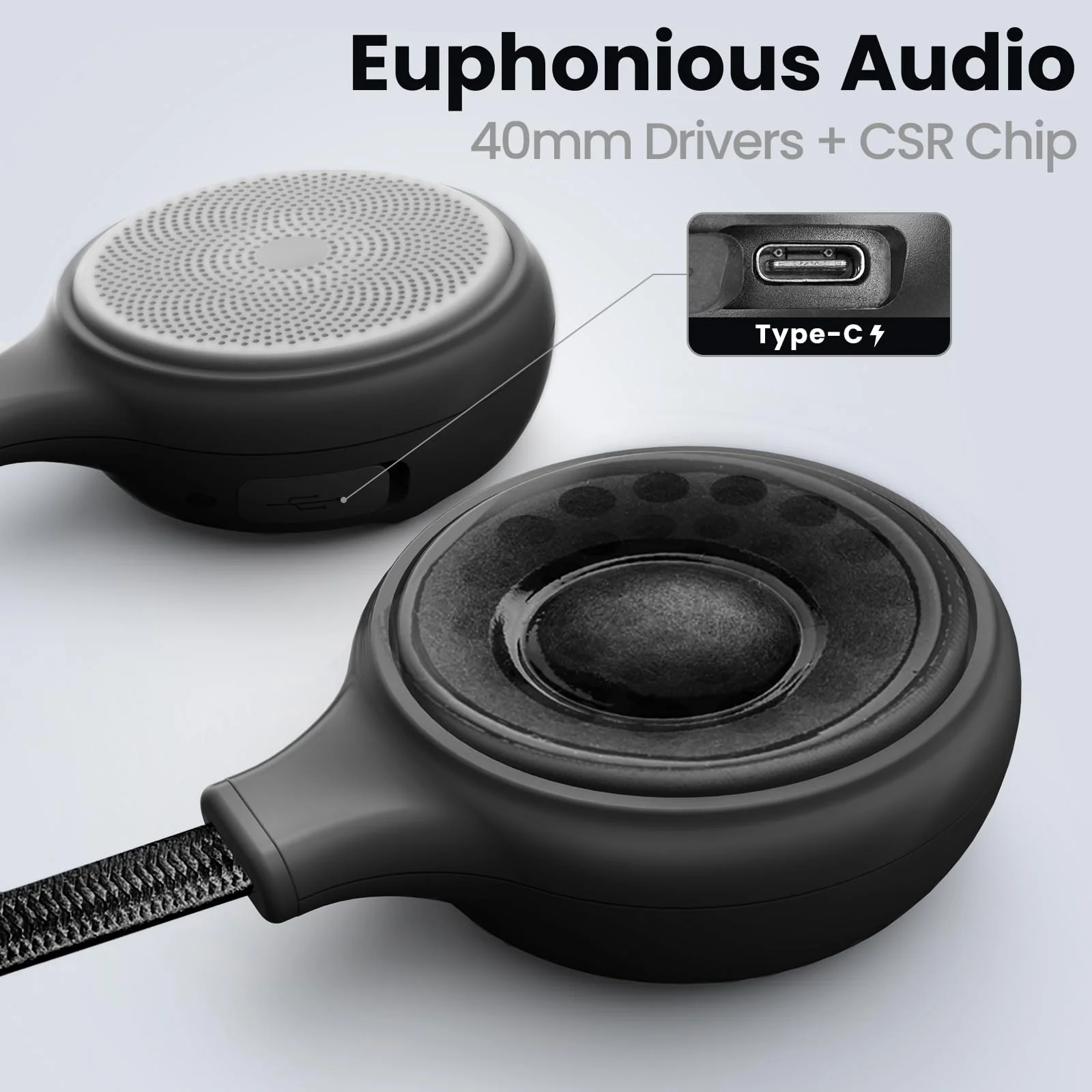 OutdoorMaster Wireless Bluetooth 5.0 Ski Helmet Drop-in Headphones HD Speaker Chip Compatible with Audio-Ready Helmet with Built-in Mic for Motorcycling Easy Control Buttons IP45 Sweat-Resistance Black - Image 3
