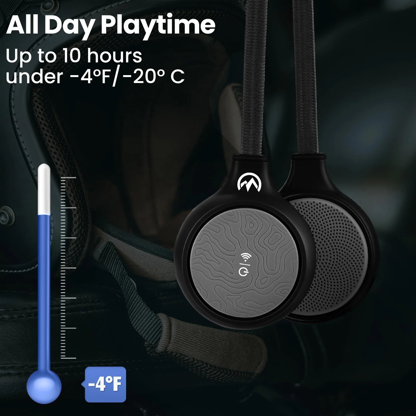 OutdoorMaster Wireless Bluetooth 5.0 Ski Helmet Drop-in Headphones HD Speaker Chip Compatible with Audio-Ready Helmet with Built-in Mic for Motorcycling Easy Control Buttons IP45 Sweat-Resistance Black - Image 5