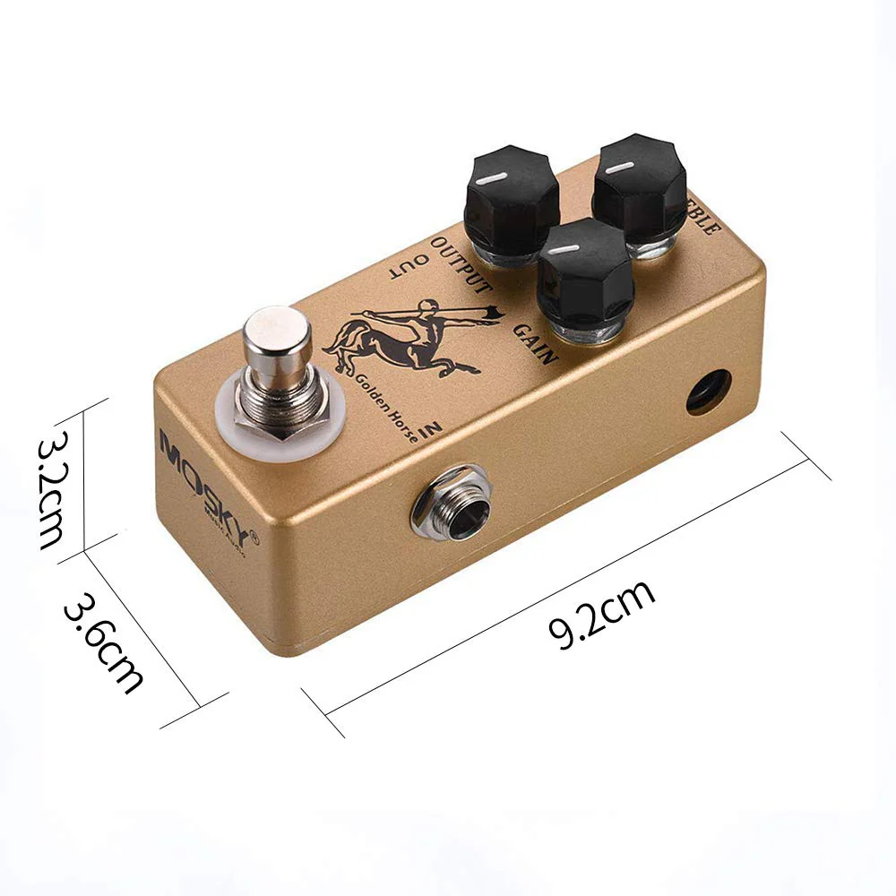 Overdrive Function Guitar Effect Pedal with True Bypass for Electric Guitar (Golden Horse) Golden Horse - Image 7