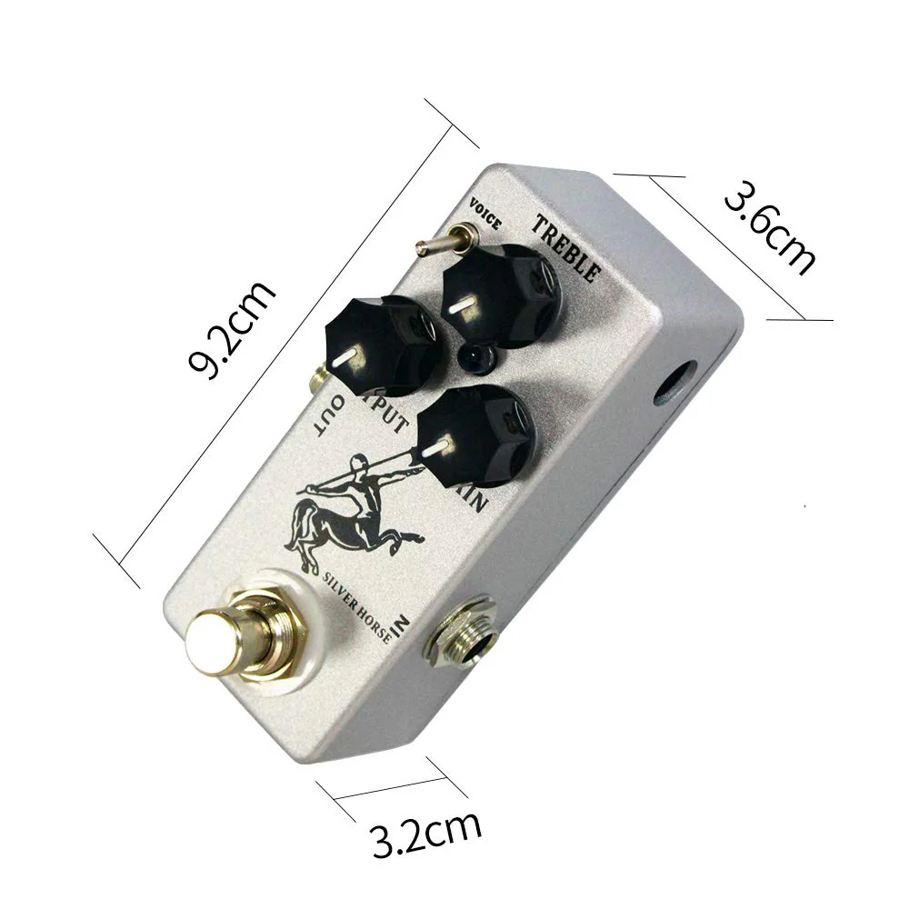 Overdrive Function Guitar Effect Pedal with True Bypass for Electric Guitar (Silver Horse) Silver Horse - Image 7