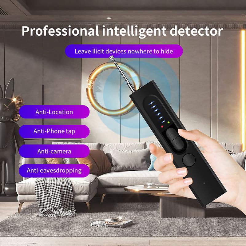 OVWE Hidden Camera Detectors,Spy Camera Detector,Hidden Bug and GPS Tracker Finder, Privacy Protector, 5 Levels Sensitivity 4 Modes, 25H Working Time - Image 3