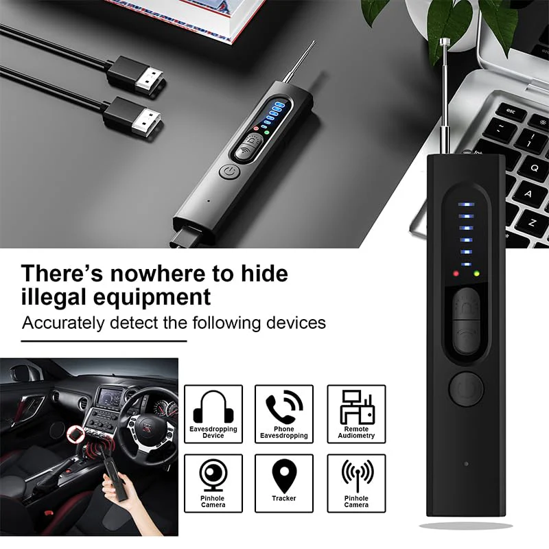 OVWE Hidden Camera Detectors,Spy Camera Detector,Hidden Bug and GPS Tracker Finder, Privacy Protector, 5 Levels Sensitivity 4 Modes, 25H Working Time - Image 5