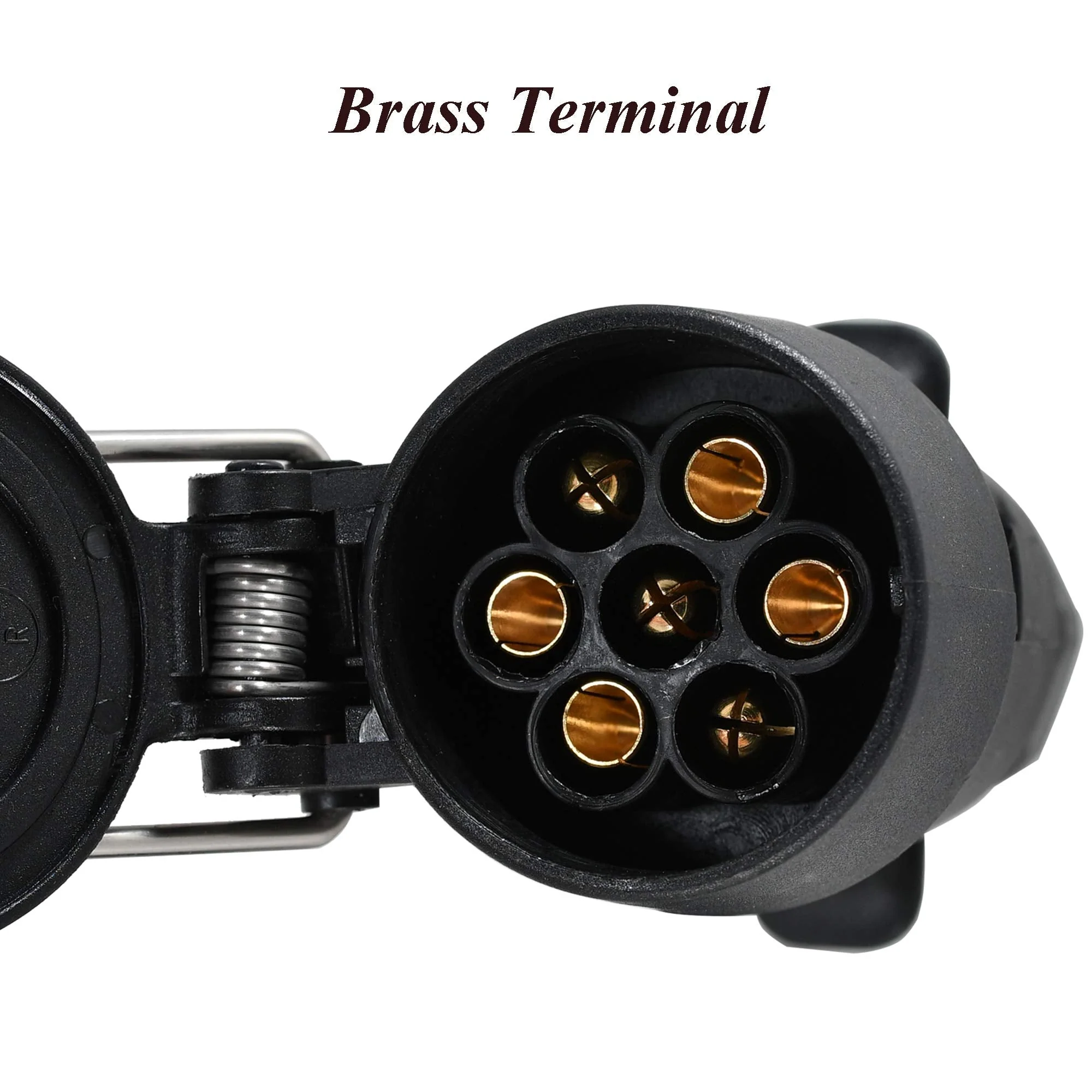 Oyviny USA to EU Trailer Light Converter US Vehicle 7-Way Blade Socket Adapter to European Trailer 7-Pin Round Connector Plug and Play Trailer Converter Waterproof (Color:Black) - Image 5