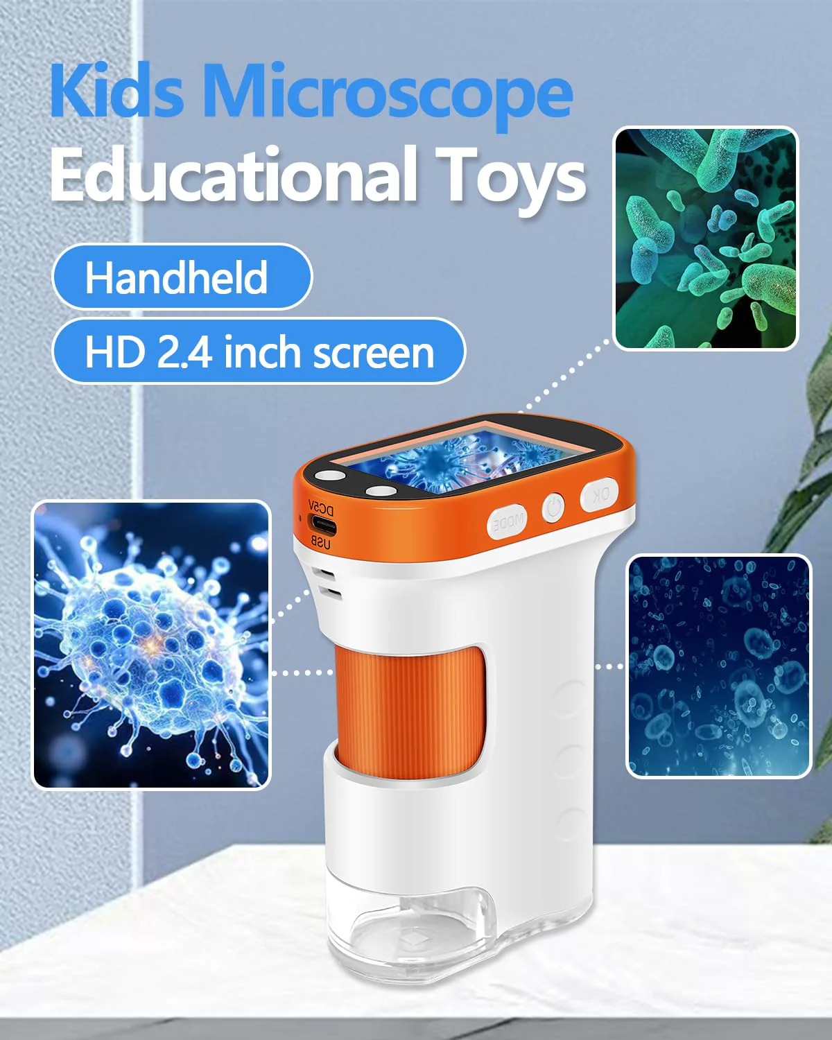 OZSTAR Microscope for Kids 1000x Magnification, 2.4-inch ScreenPocket Microscope with Photo and Video Recording (with Slide Kit) Portable Educational Gift - Image 5