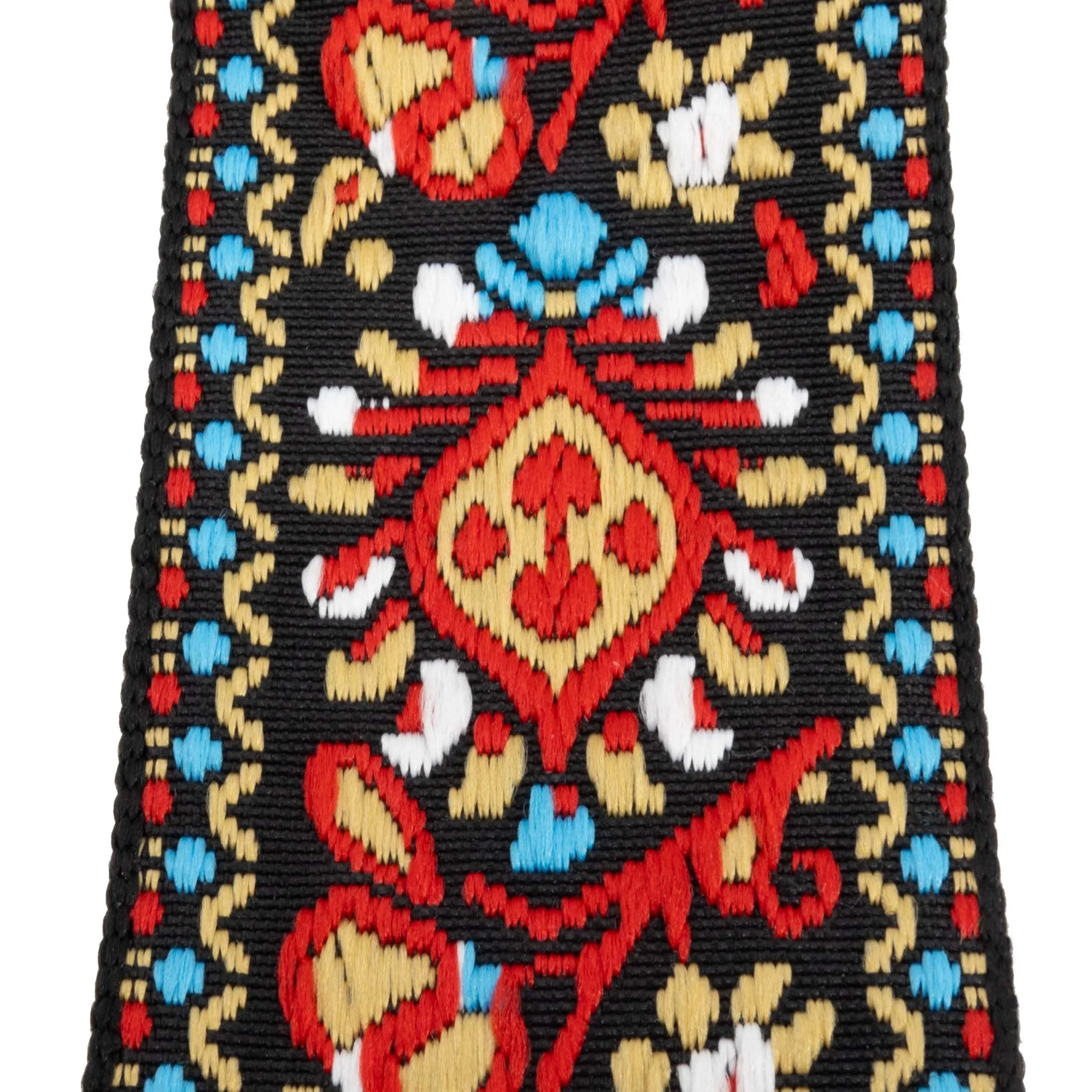 P&P Music Embroidered Guitar Strap w/Locks & Picks - Adjustable, Comfortable, Durable. Fits Electric, Acoustic, Bass Guitars Crimson - Image 5