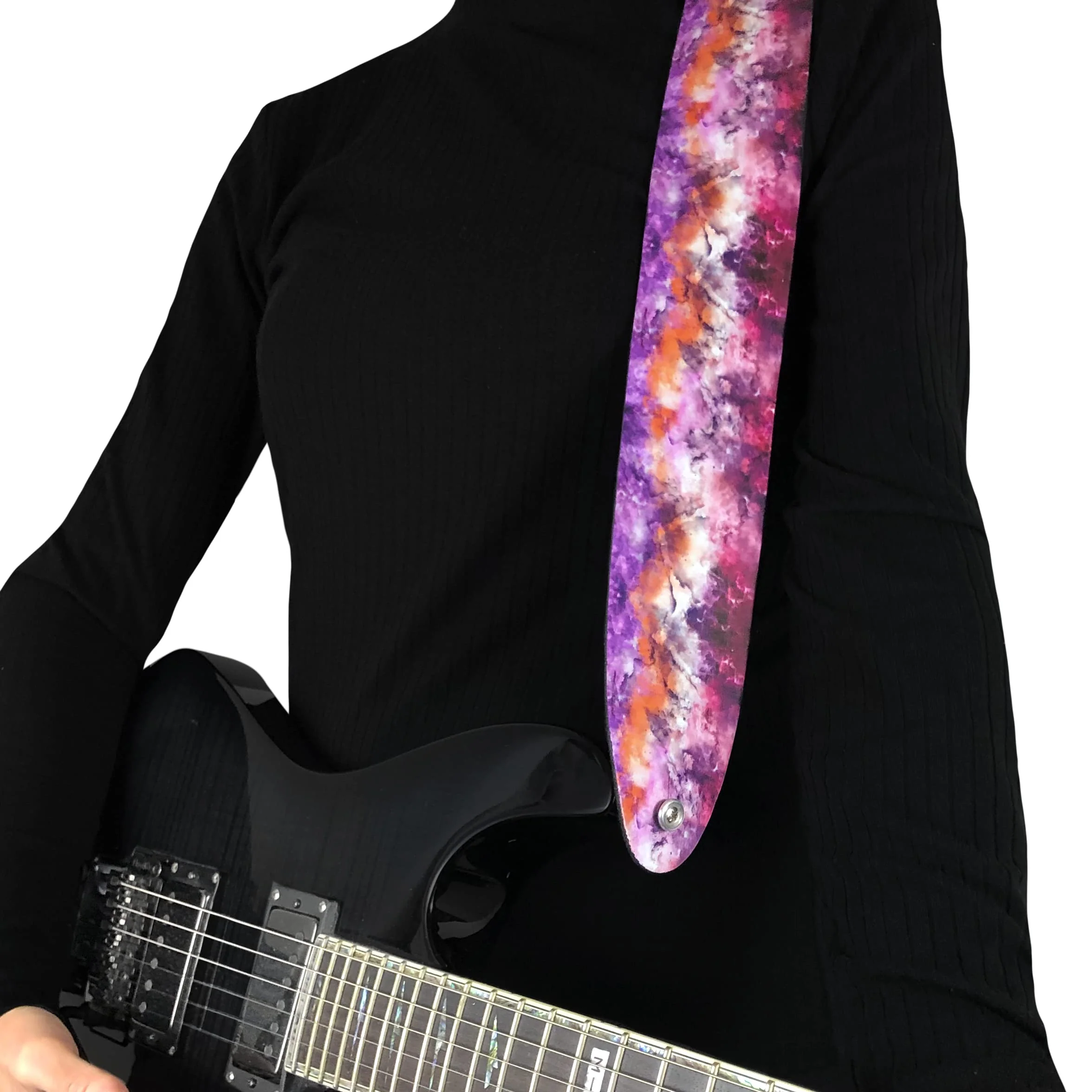 P Perri's Leathers Ltd. Unisex 0 Guitar Strap 56" Pink Crystal - Image 5