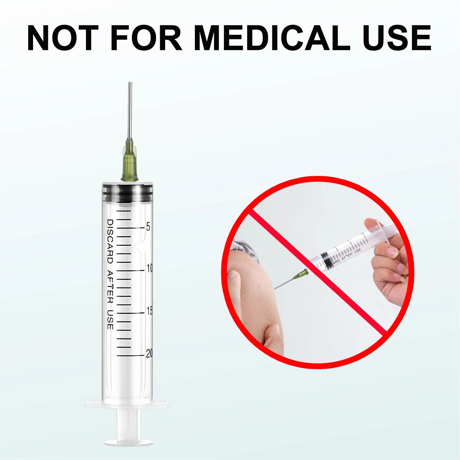 Pack of 10 20 ml Colostrum Syringe, Plastic Syringe with Blunt Needle, Reusable Syringes with Cap for Measuring Liquids, Scientific Laboratories, Pet Feeding, Industry - Image 5