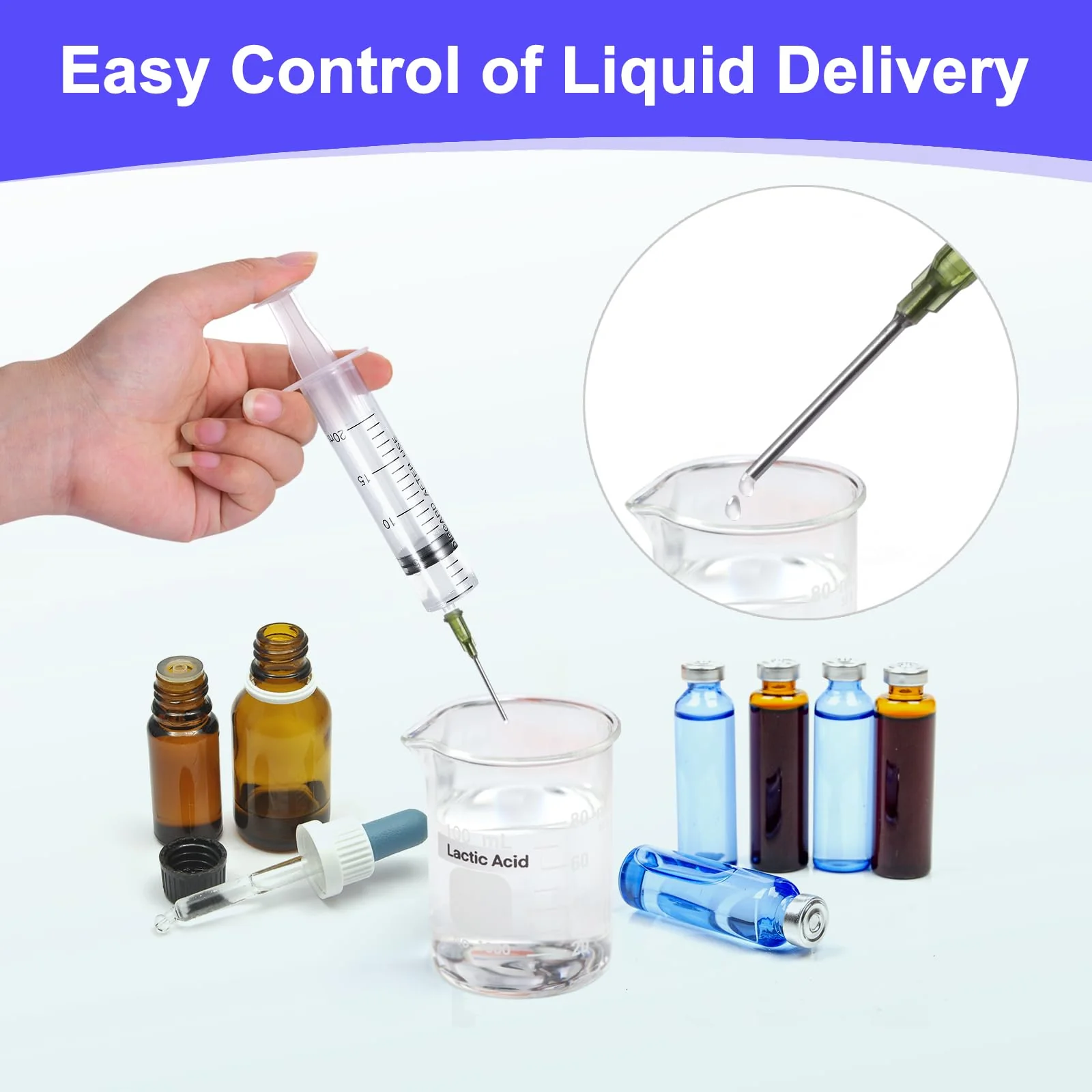 Pack of 10 20 ml Colostrum Syringe, Plastic Syringe with Blunt Needle, Reusable Syringes with Cap for Measuring Liquids, Scientific Laboratories, Pet Feeding, Industry - Image 6
