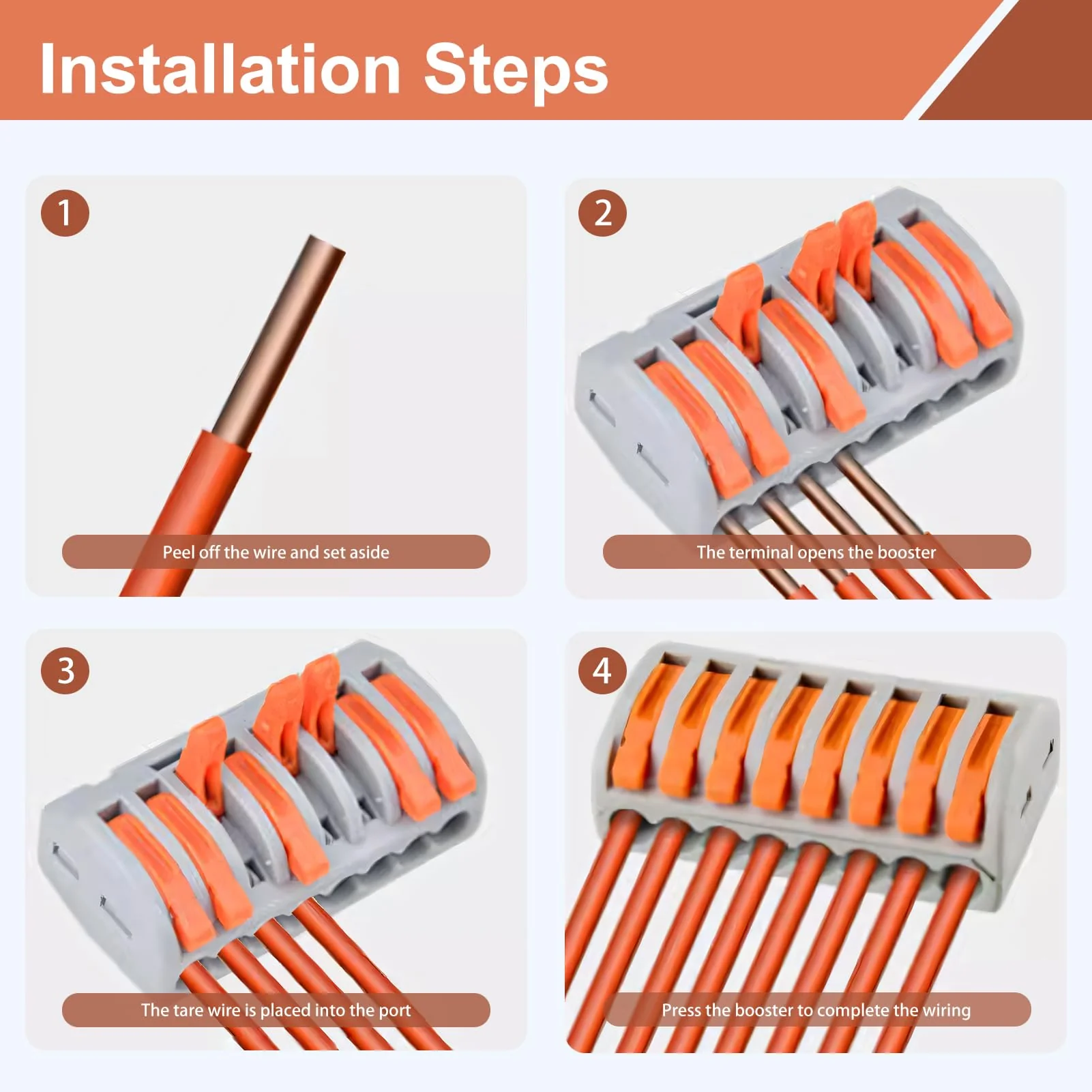 Pack of 10 Cable Connectors with Lever, 8-Pin Lustre Terminals, 250V/32A Connection Terminals, Electrical Cable Clamps for Safe Power Connections - Image 7