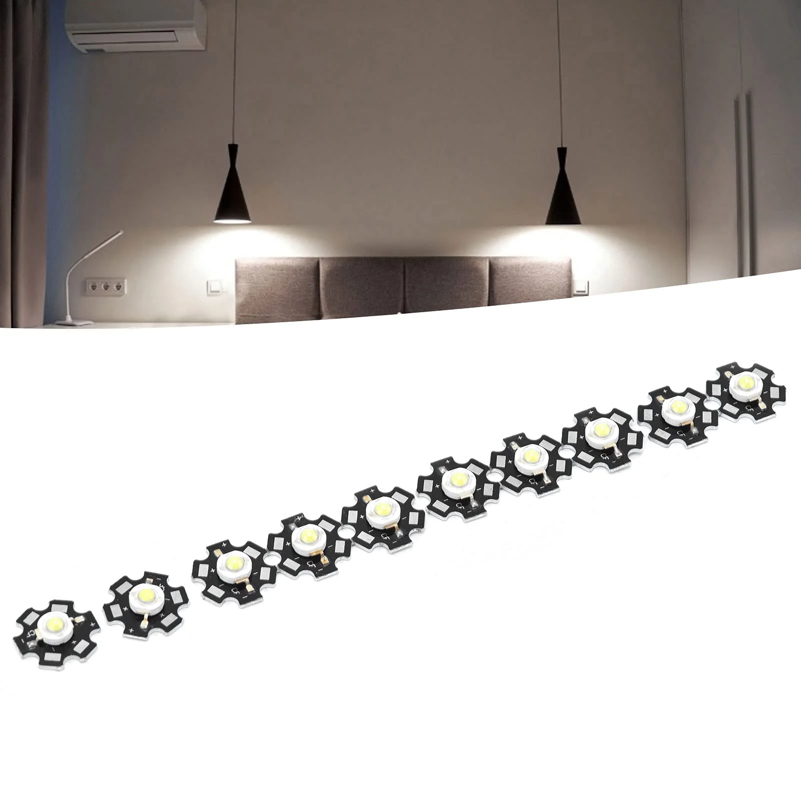 Pack of 10 Lamp Beads, Diode Chips, 3 V LED Chip Bulb, 6500 K Integrated Chip Light Source, SMD Lamp Chip Bulb for Ceiling Light, Downlight, DIY Lighting White Light 1W - Image 4