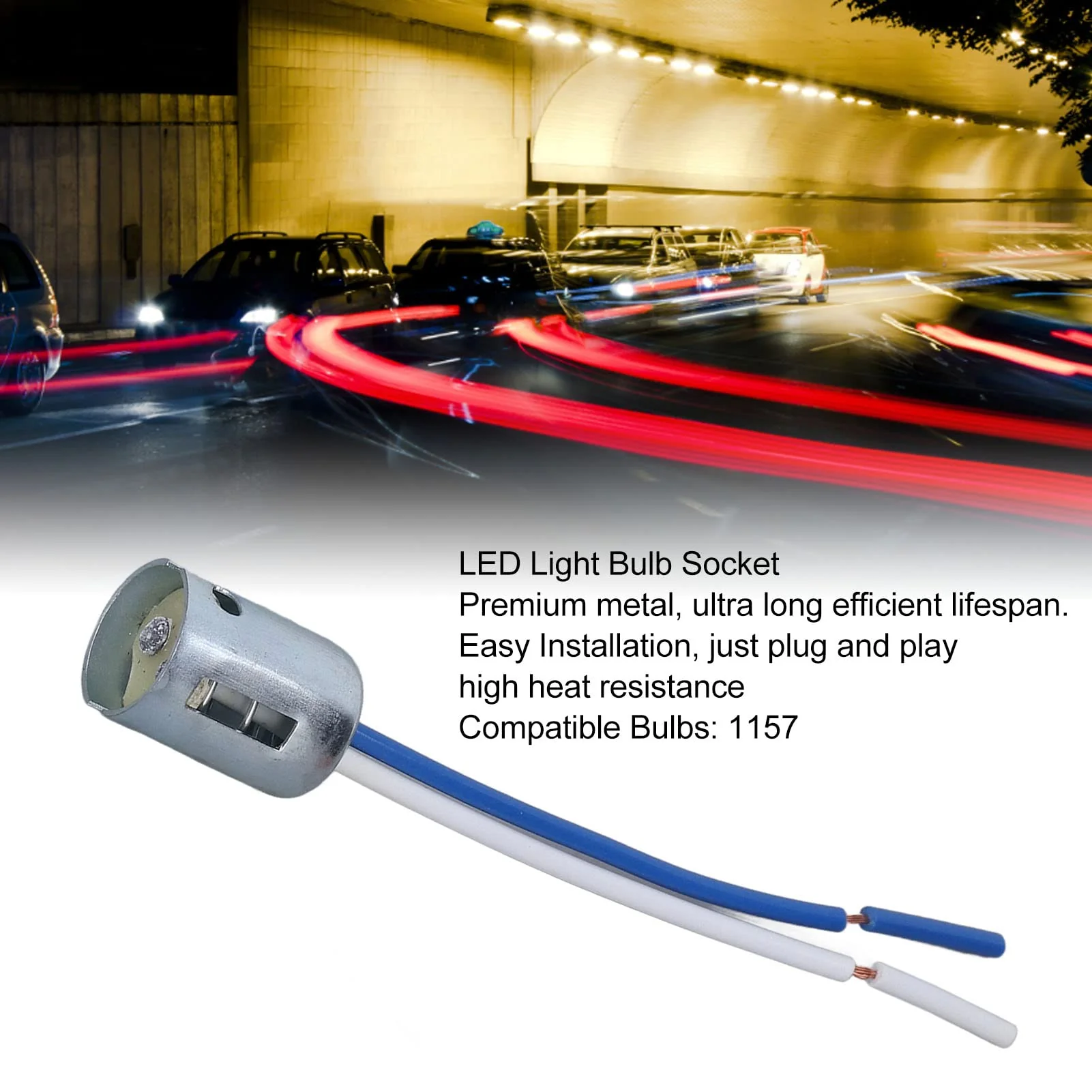 Pack of 10 Lamp Holder, DC 12 V 1157 Lamp Bulb Socket, Car Wiring Socket, LED Indicator Holder with 3.5 Inch Wiring Harness, Renovation Socket, Wire Connector, Lamp Holder for 1157 Bulbs - Image 2