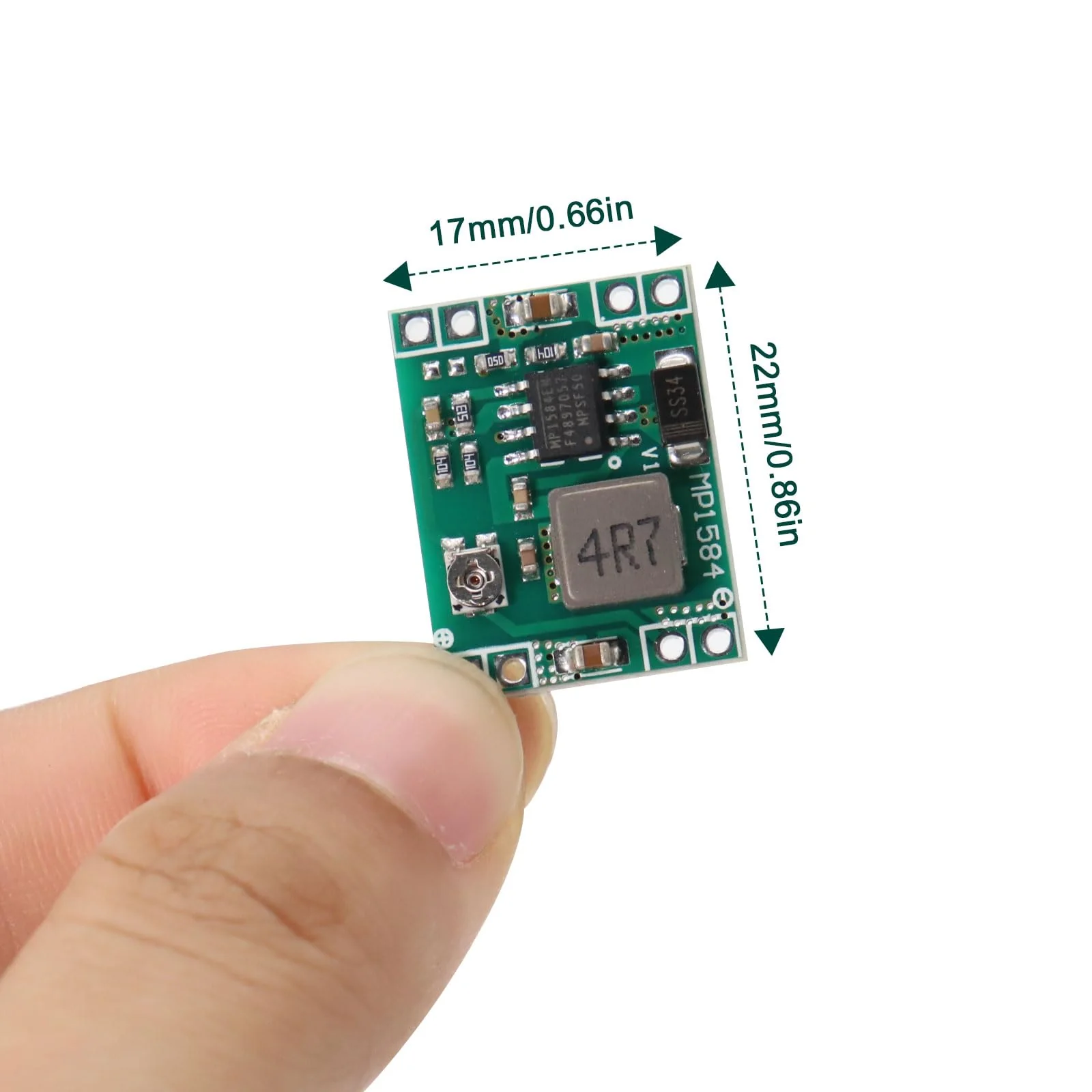 Pack of 10 Mini Step Down Converter Module, QIQIAZI DC-DC Buck Converter MP1584EN 4.5-28V to 0.8-20V DC-DC Converter Module, 24V to 12V 9V 5V 3V Step Down Adjustable Converter - Image 7