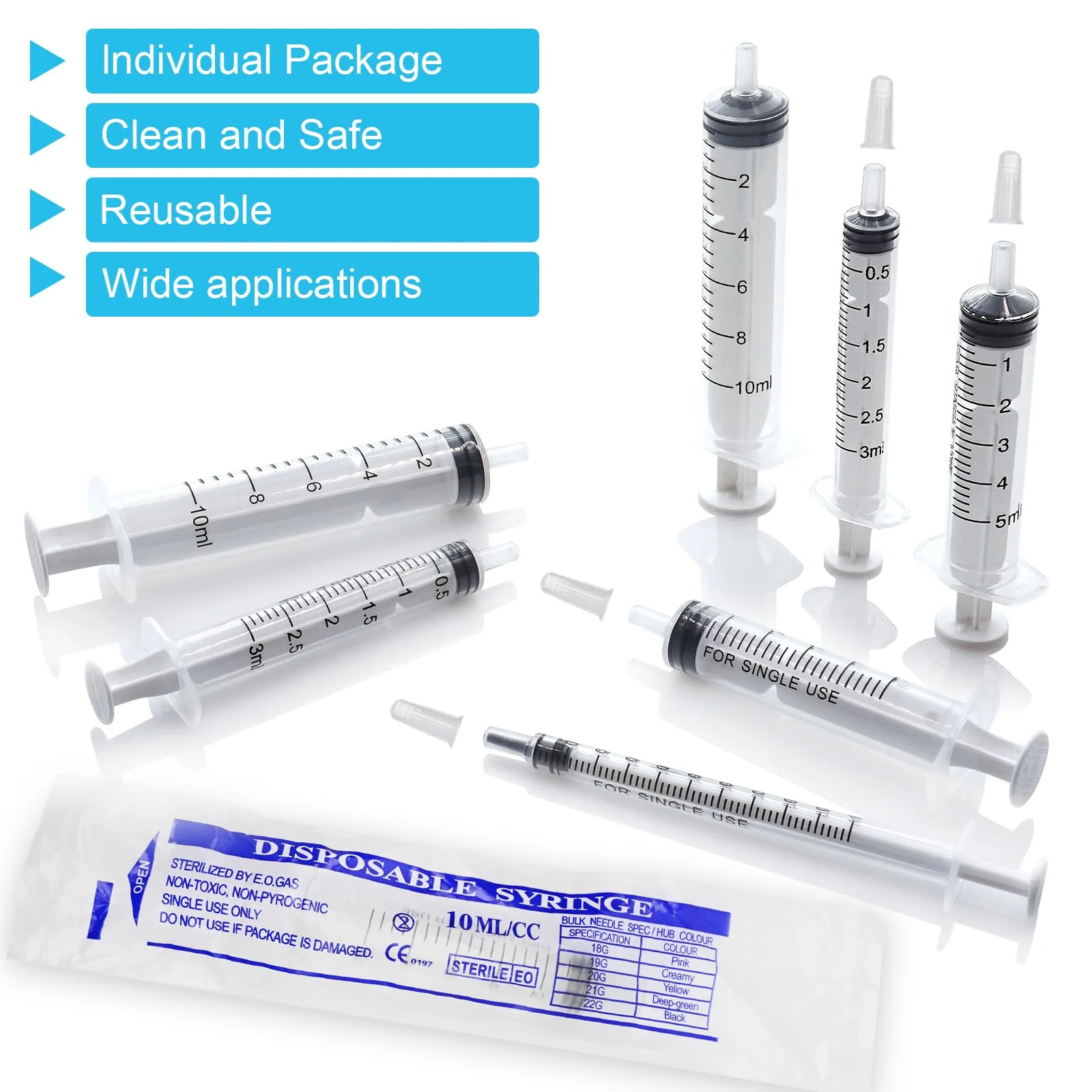 Pack of 10 Syringes 1 ml with Cap, 1 ml Disposable Syringes Without Needle, Plastic Dosing Syringe for Scientific Laboratory Liquid Measurement Colostrum Animal Feeding Plant Watering 1ml - Image 3