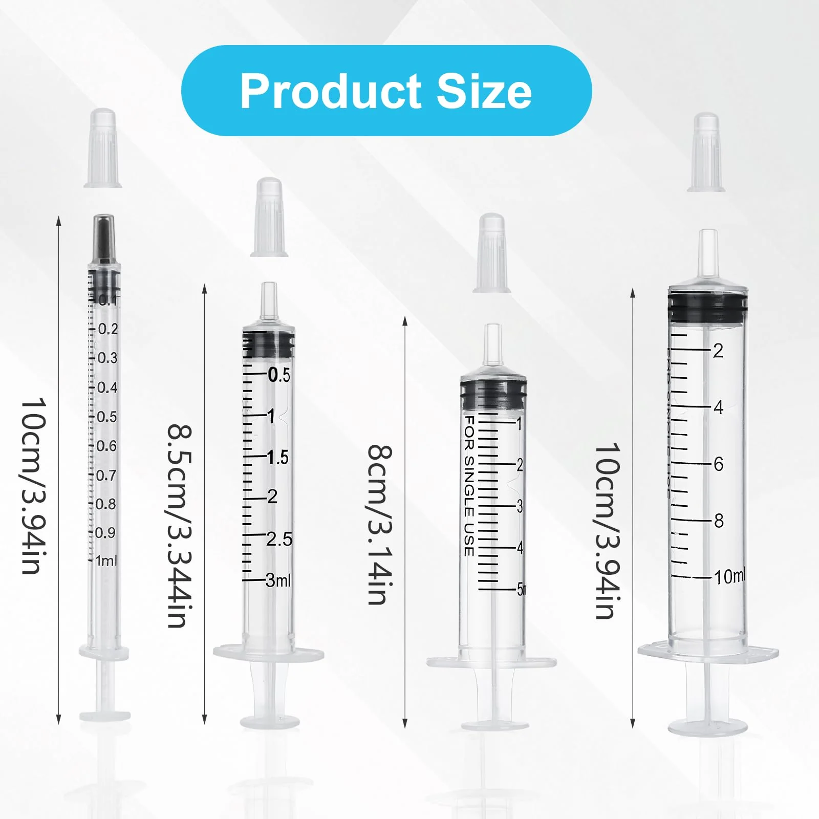 Pack of 10 Syringes 1 ml with Cap, 1 ml Disposable Syringes Without Needle, Plastic Dosing Syringe for Scientific Laboratory Liquid Measurement Colostrum Animal Feeding Plant Watering 1ml - Image 7