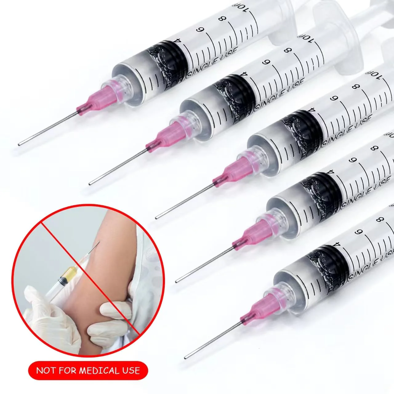 Pack of 10 Syringes 10 ml, Syringe with Blunt Needle, Plastic Syringe, Dosing Syringe, Colostrum Syringe, Injection Syringe, for Laboratory, Industrial, Liquid Measurement, DIY Craft Refill Glue - Image 3