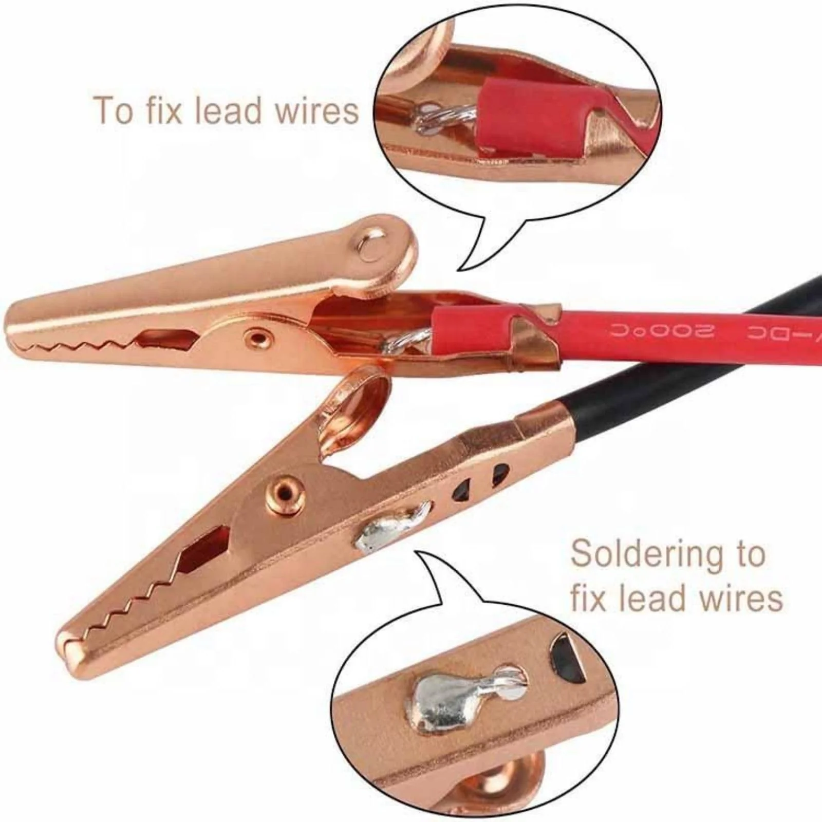 Pack of 10 Test Leads with Alligator Clips Double Ended Test Leads (50 cm) 10 items - Image 5